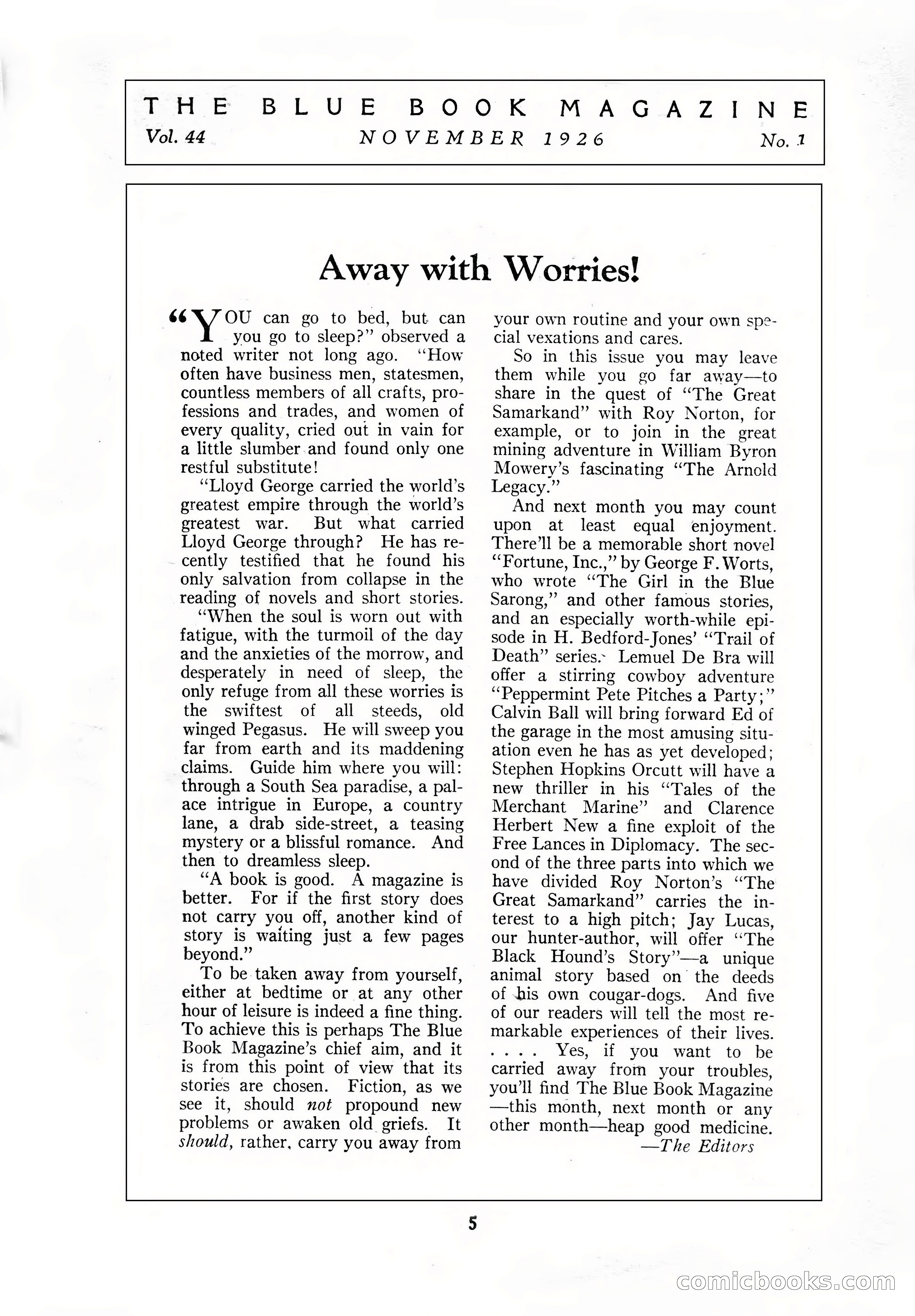 The Illustrated Blue Book Magazine, November 1926 — page 7 of 208