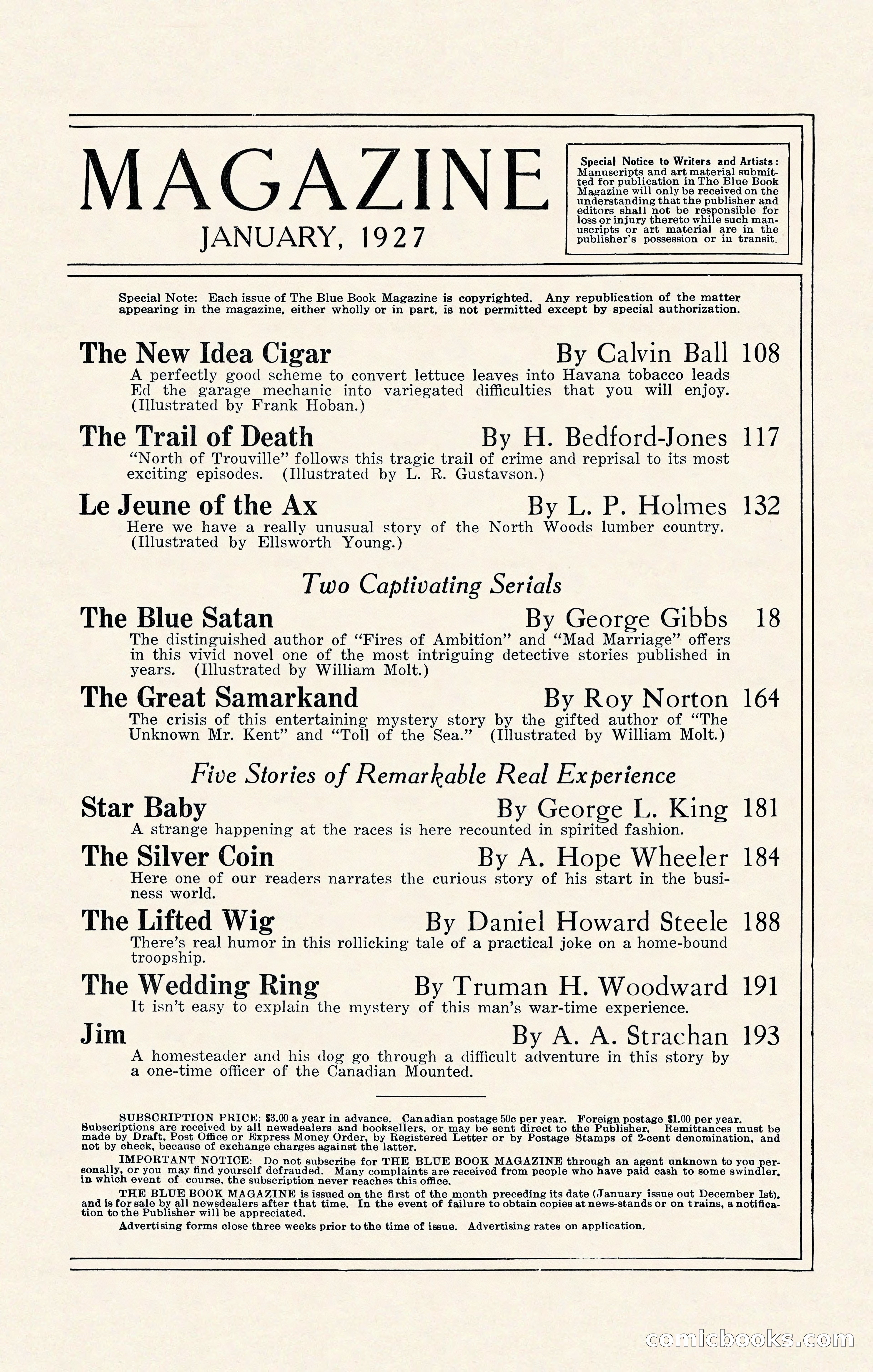 The Illustrated Blue Book Magazine, January 1927 — page 5 of 208