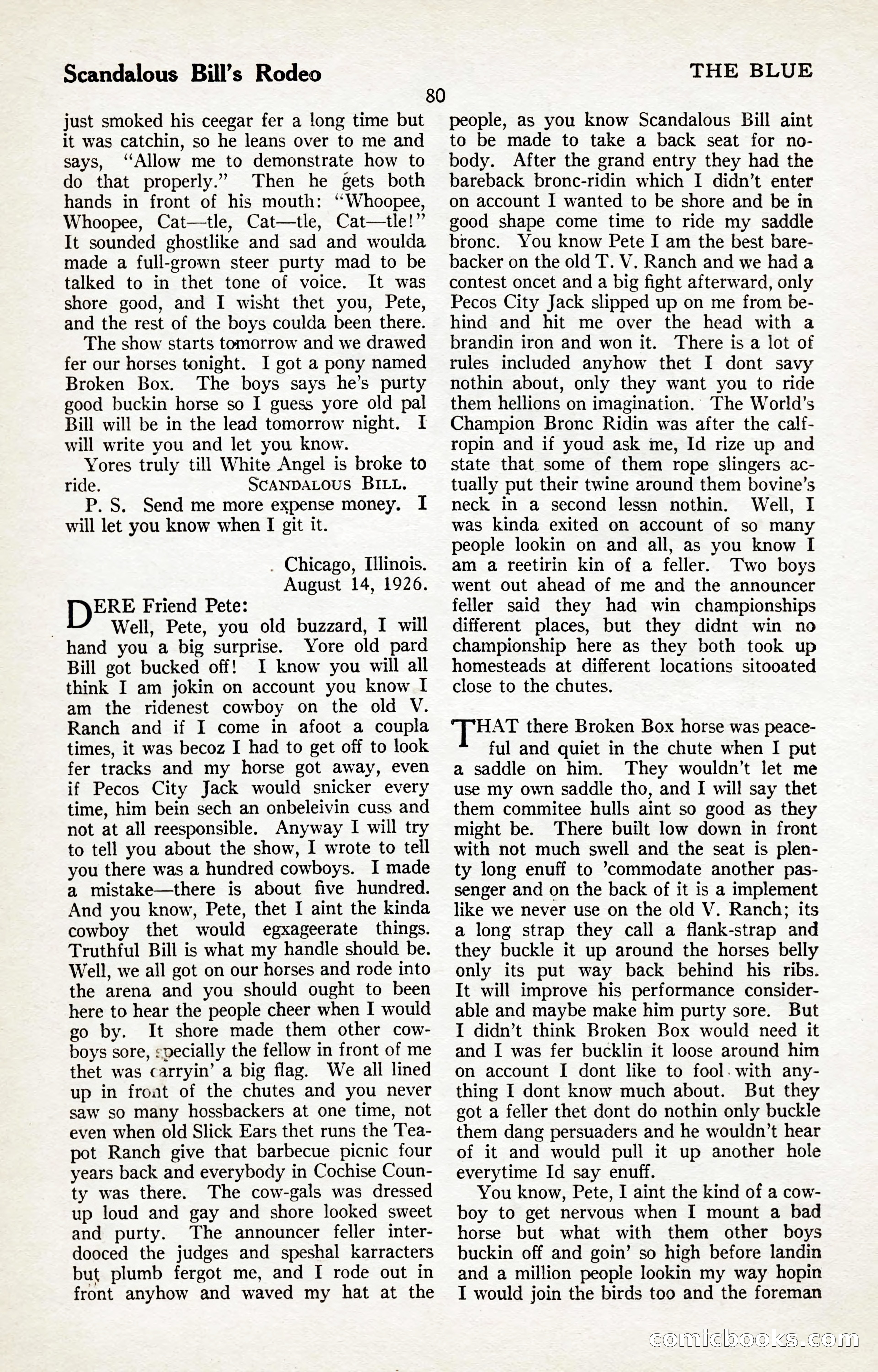 The Illustrated Blue Book Magazine, January 1927 — page 82 of 208