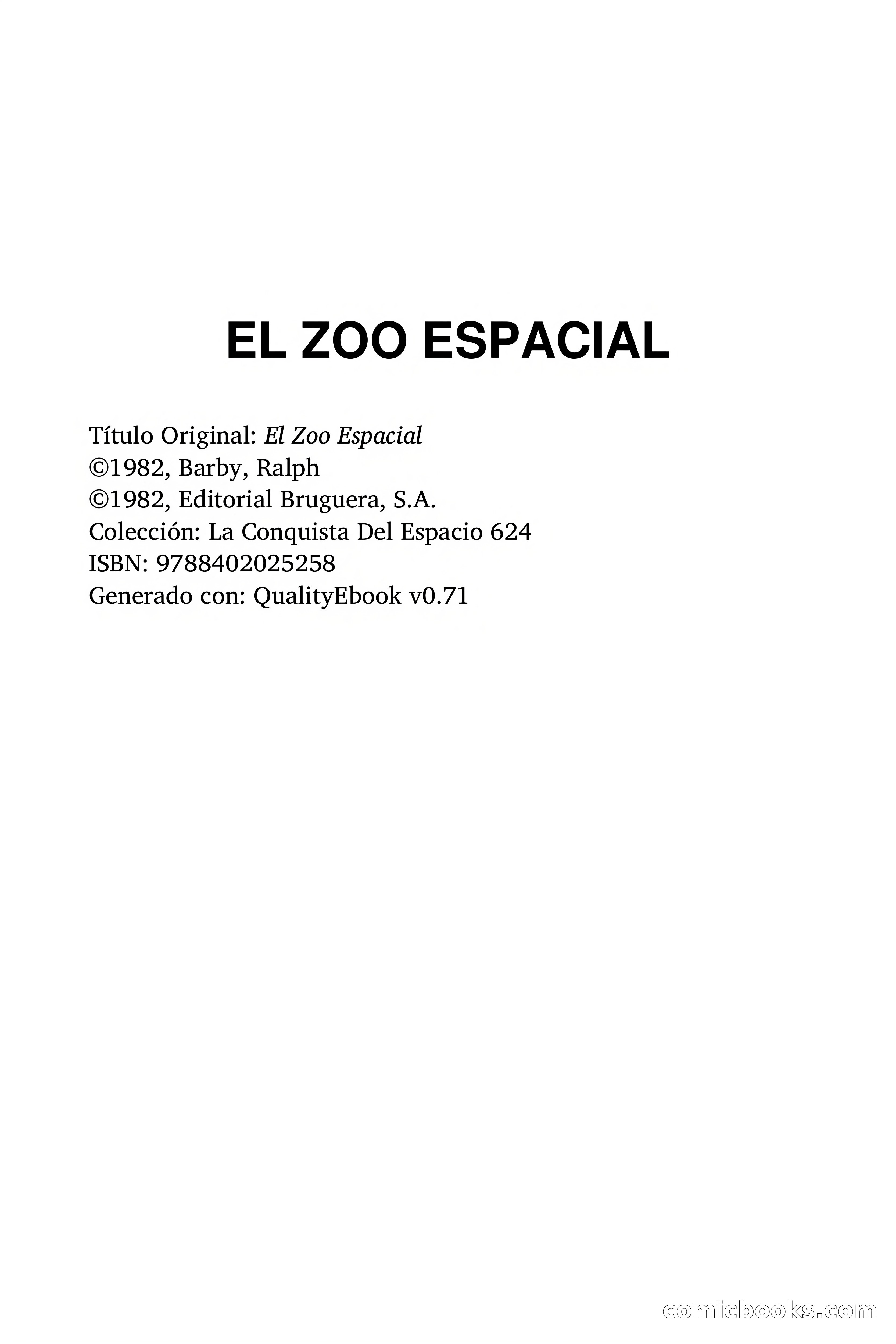 El Zoo Espacial by Ralph Barby — page 2 of 79