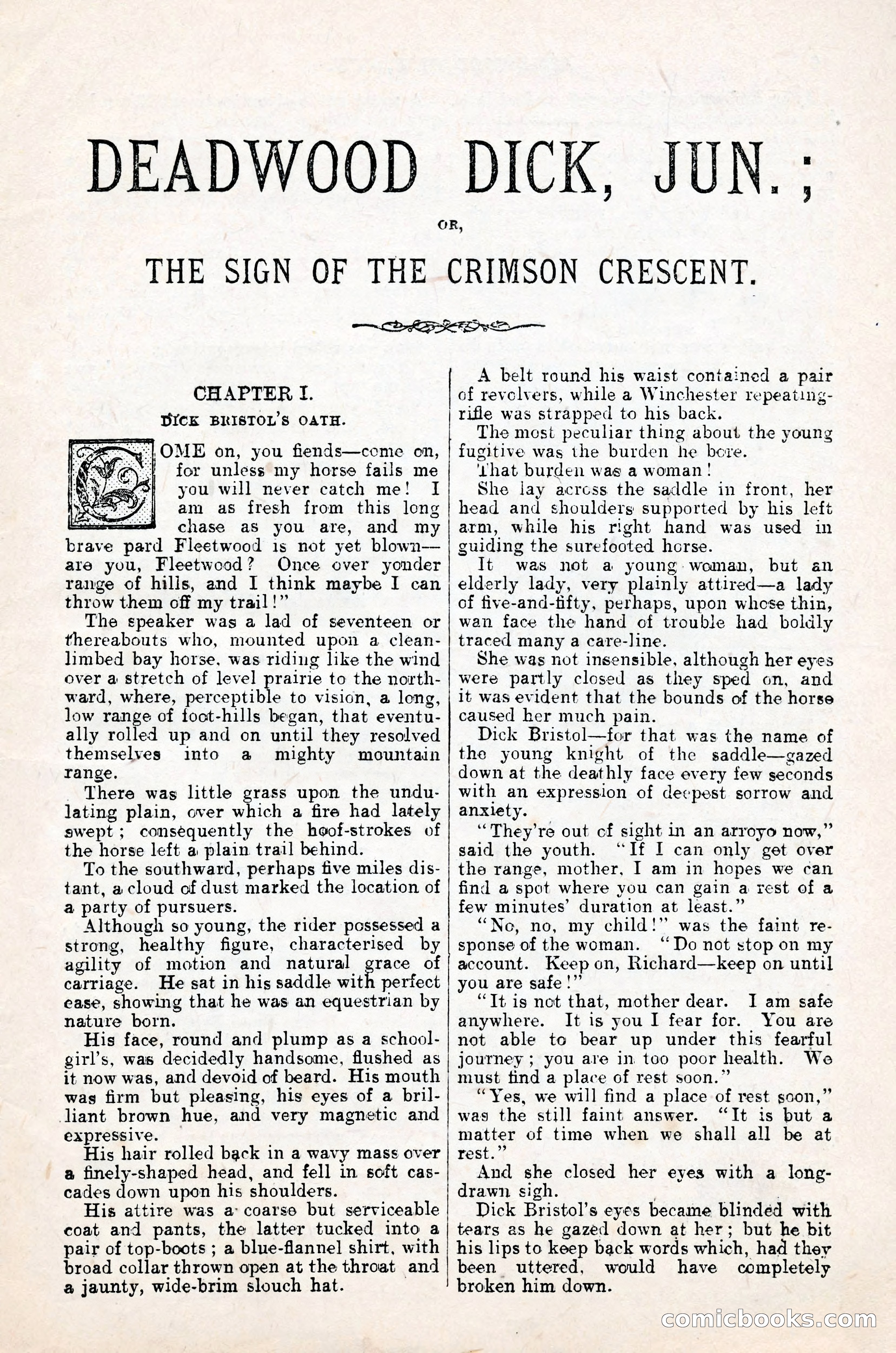 Deadwood Dick, Jung; or, The Sign of the Crimson Crescent — page 3 of 36