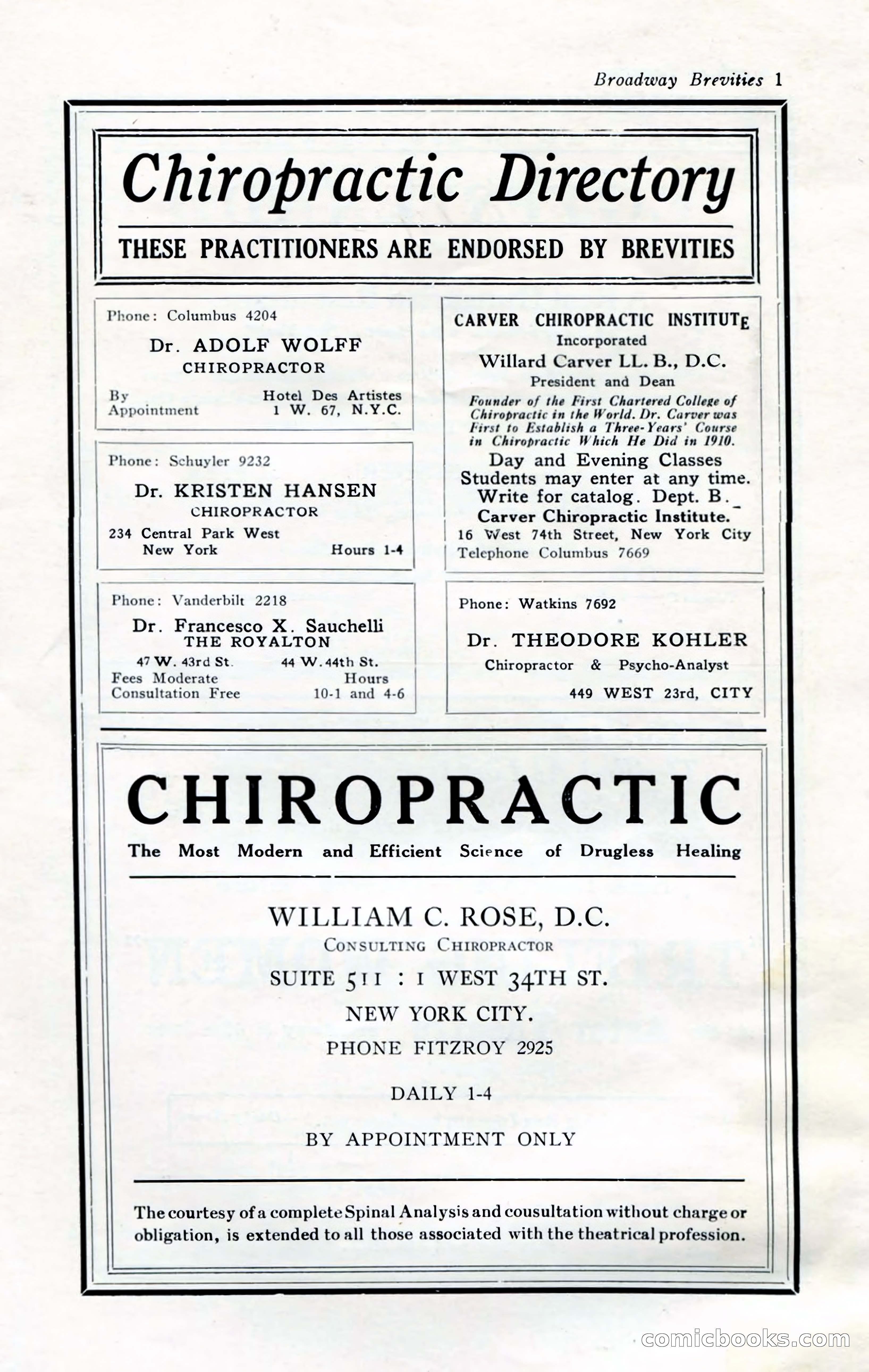 Broadway Brevities, November 1922 — page 3 of 52