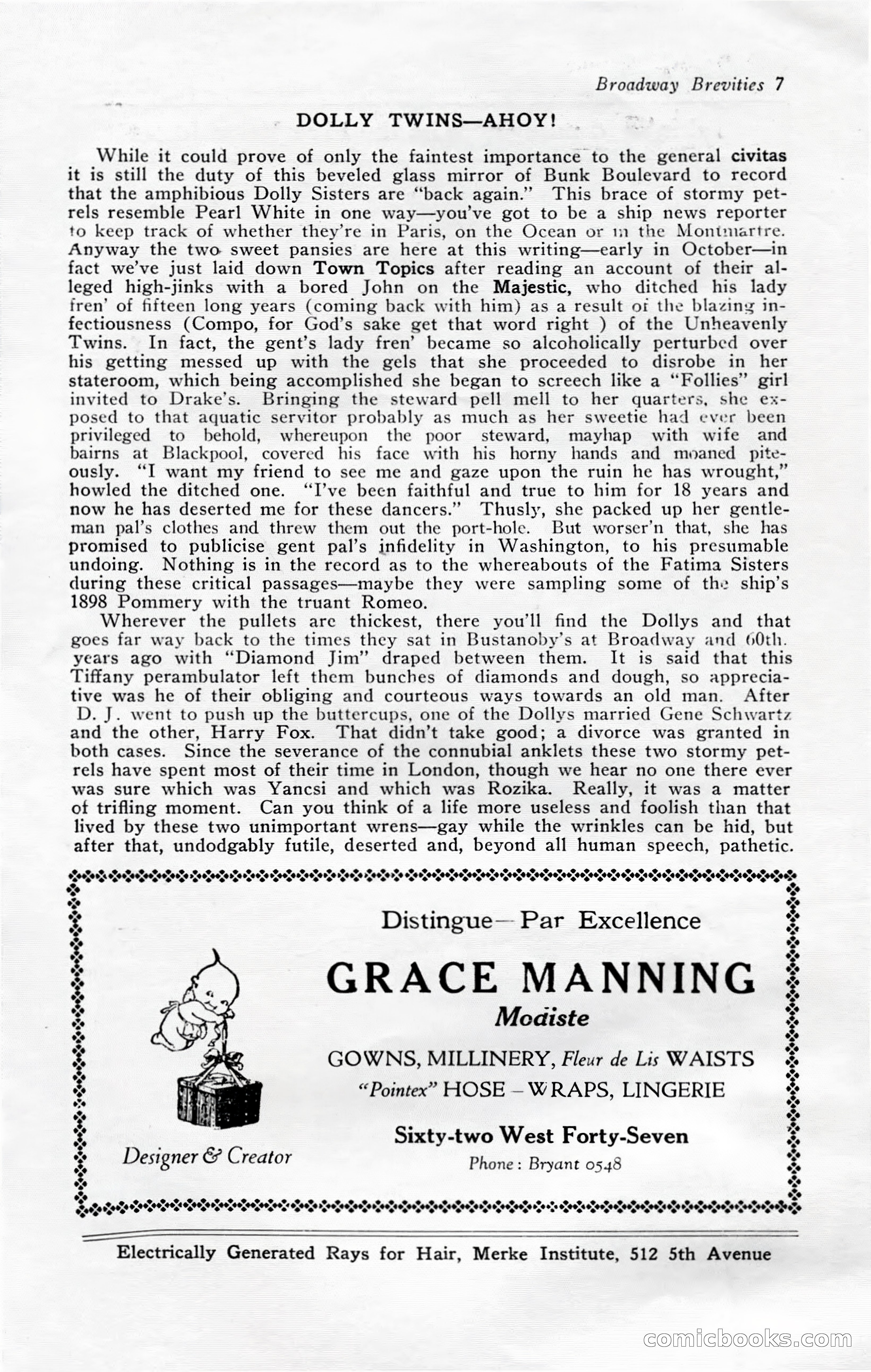 Broadway Brevities, November 1922 — page 9 of 52