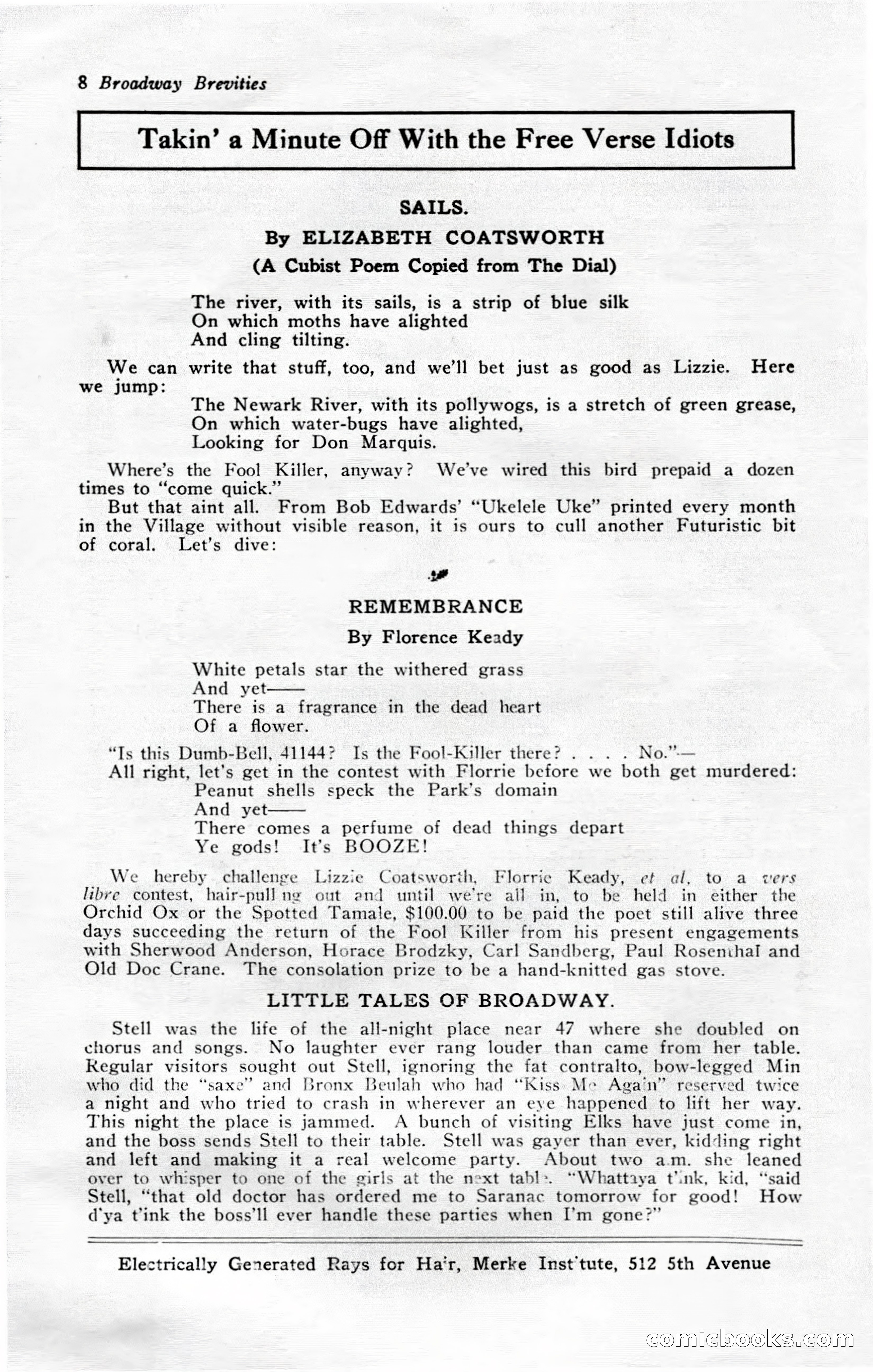 Broadway Brevities, November 1922 — page 10 of 52