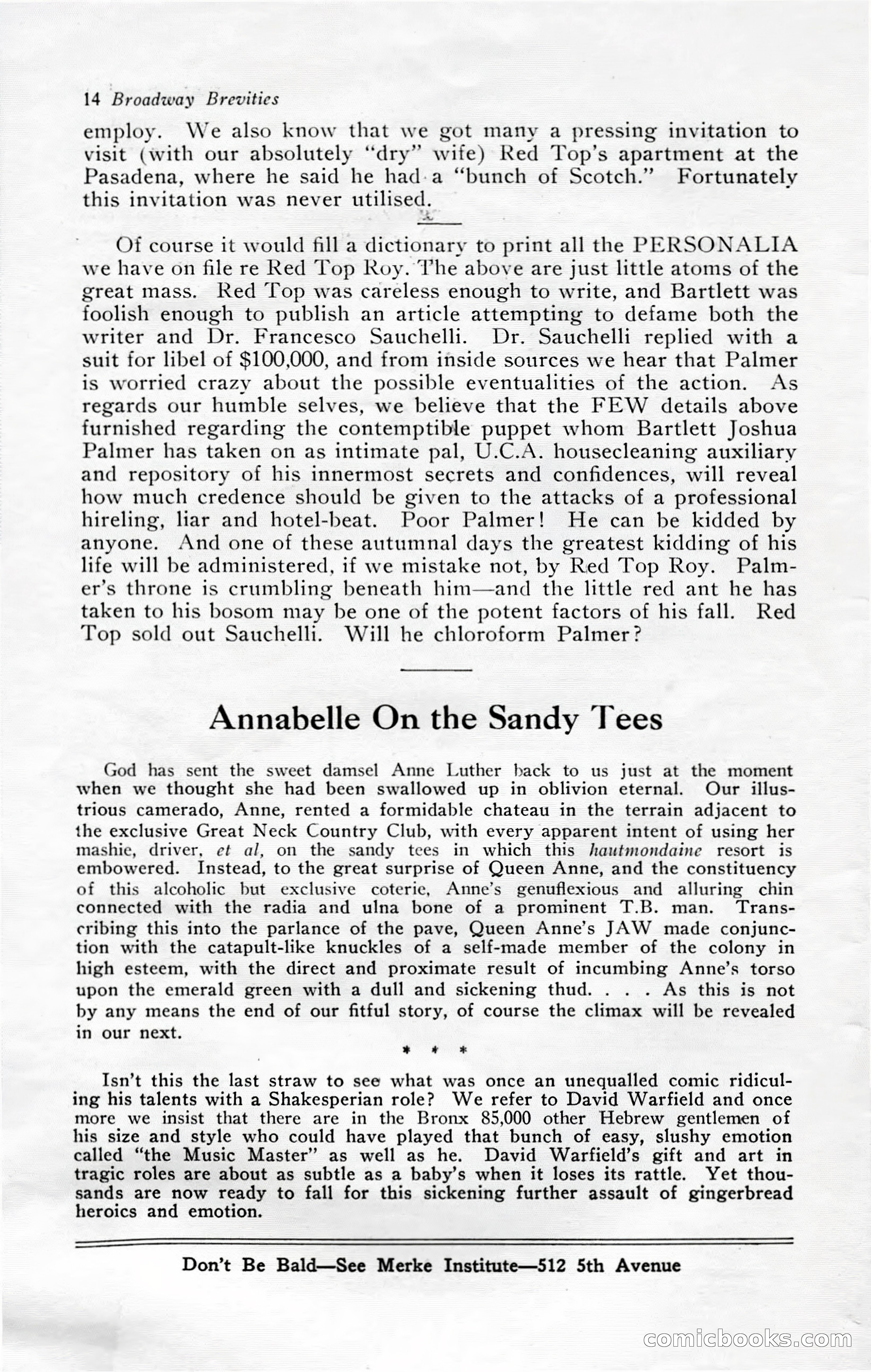 Broadway Brevities, November 1922 — page 16 of 52