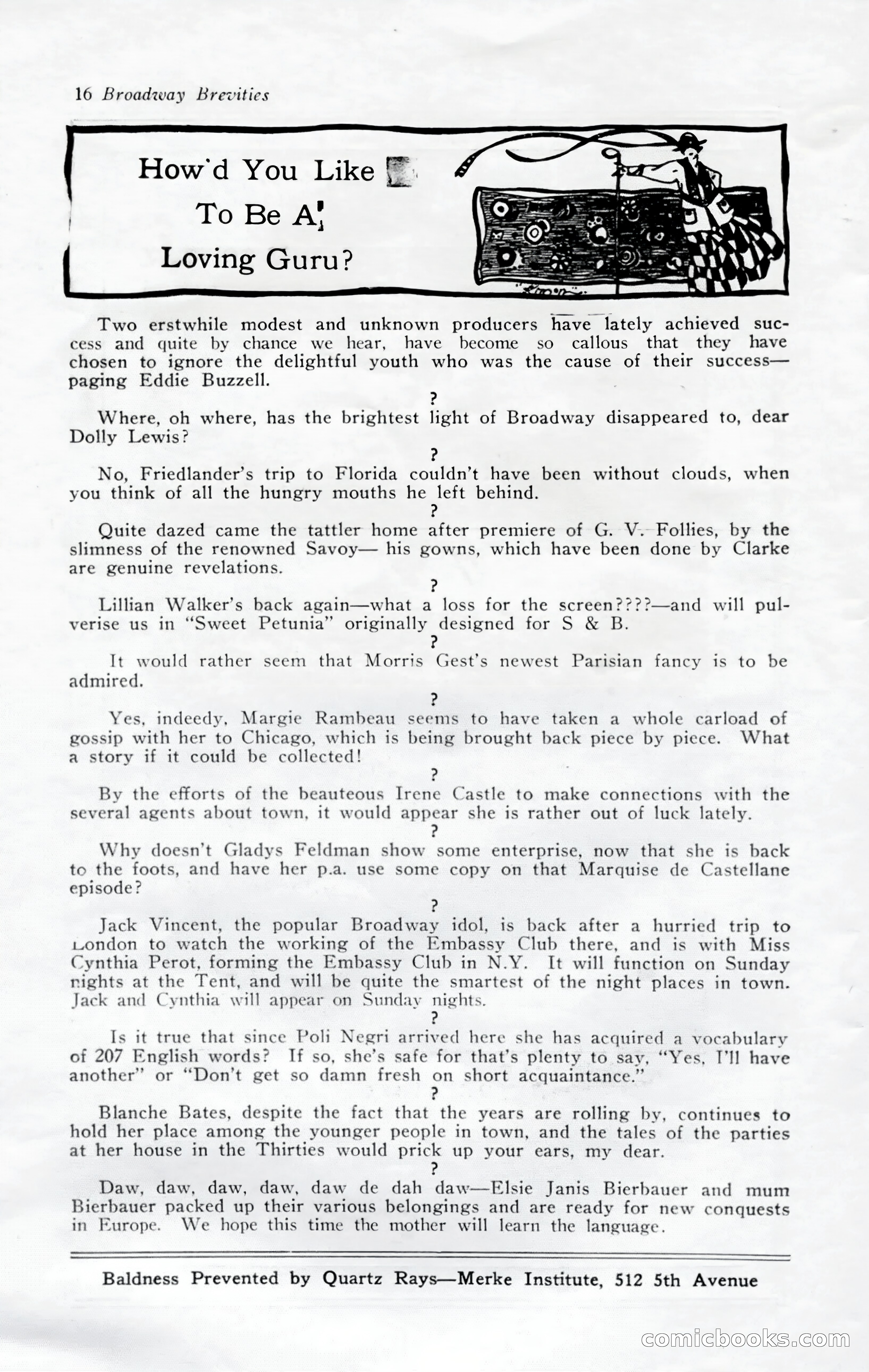 Broadway Brevities, November 1922 — page 18 of 52