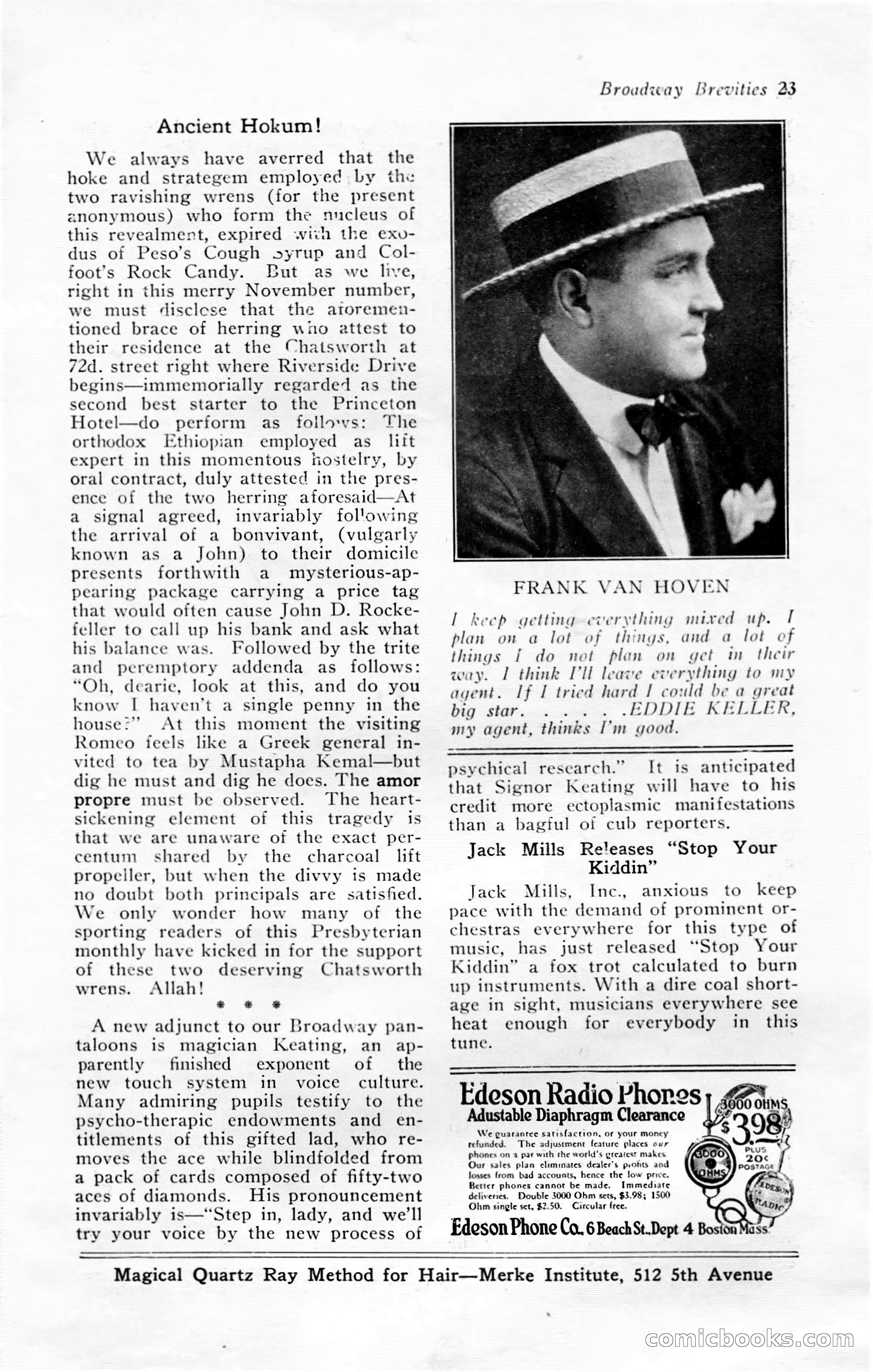 Broadway Brevities, November 1922 — page 25 of 52