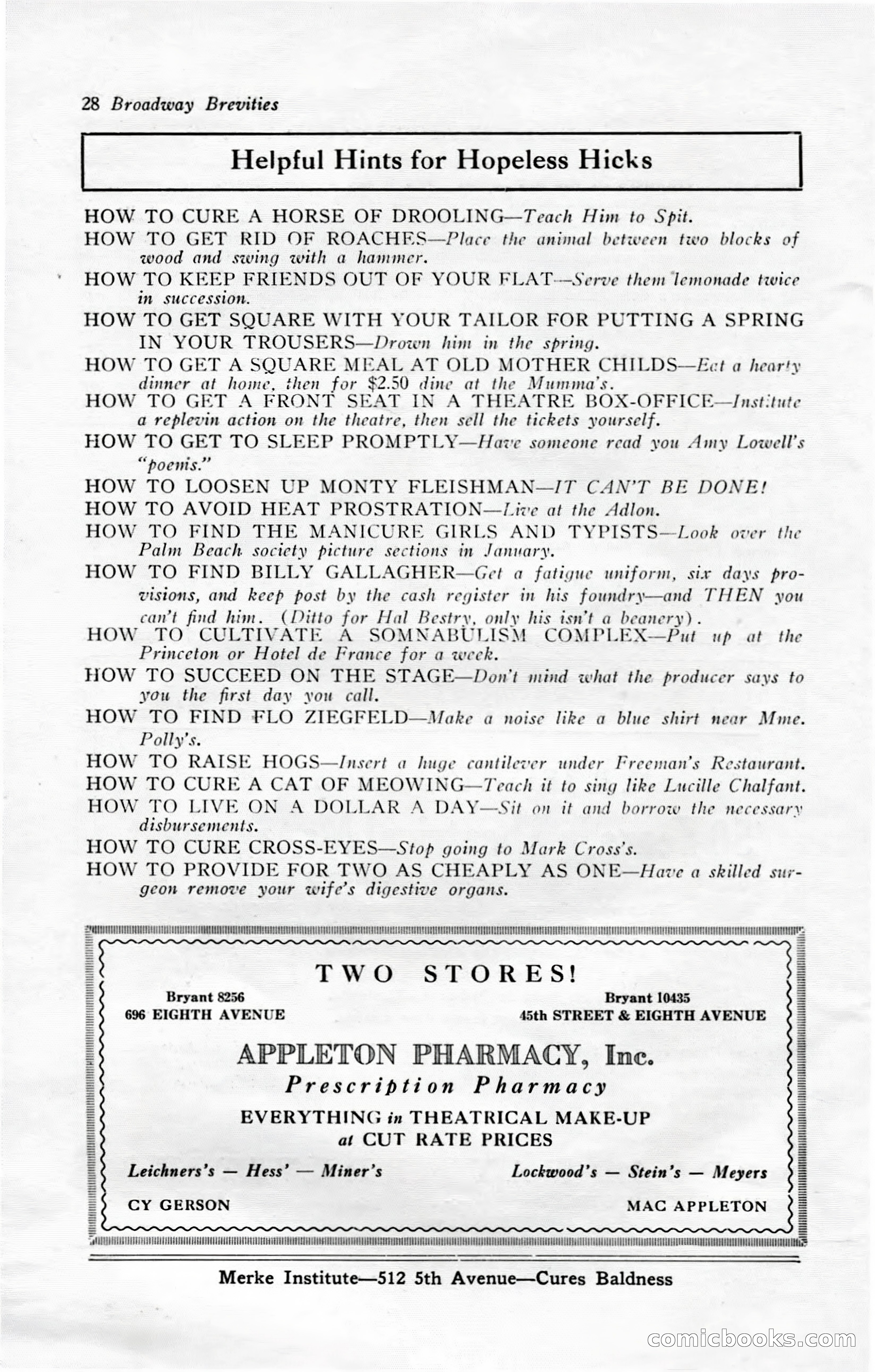 Broadway Brevities, November 1922 — page 30 of 52