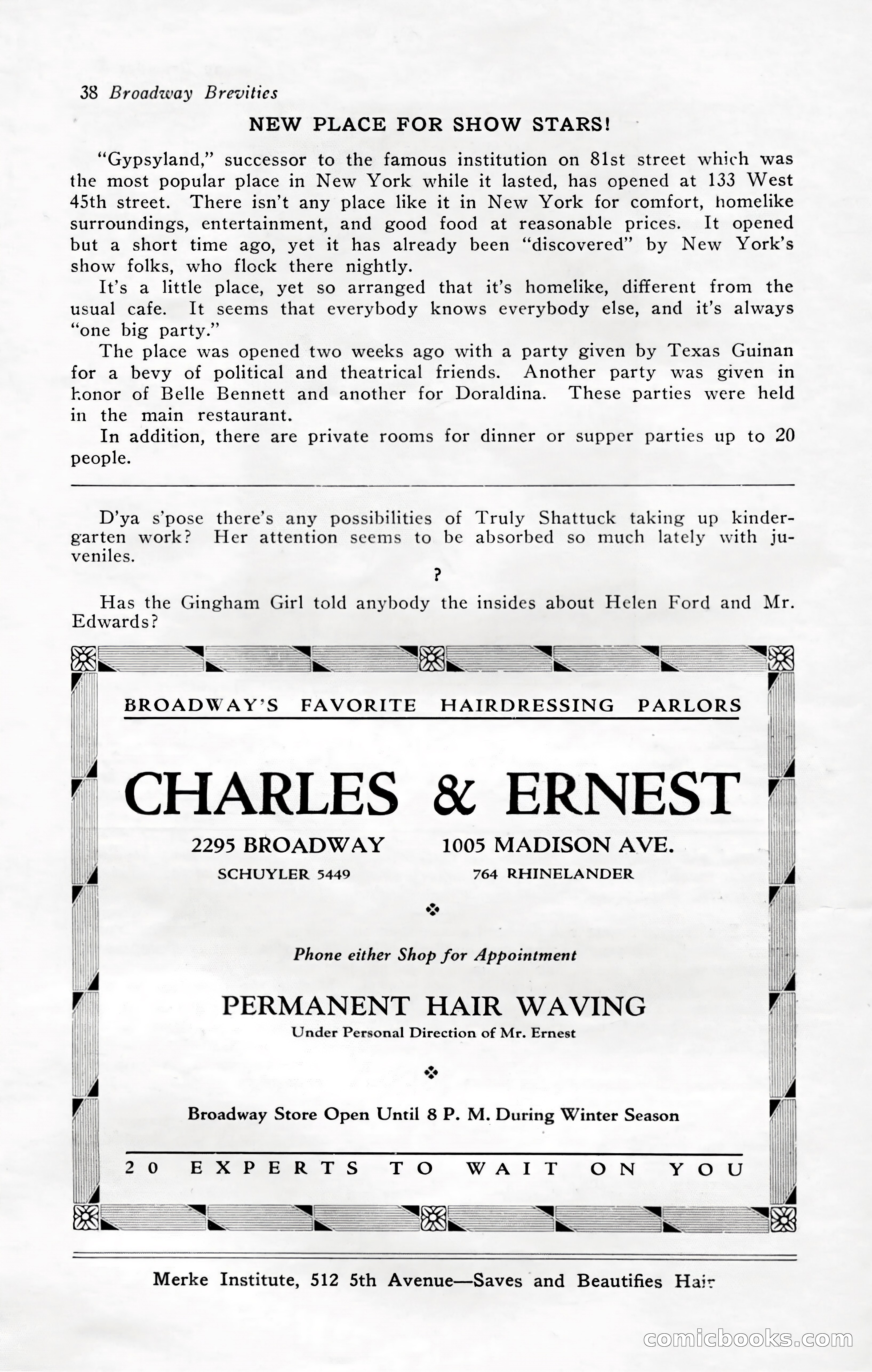 Broadway Brevities, November 1922 — page 40 of 52