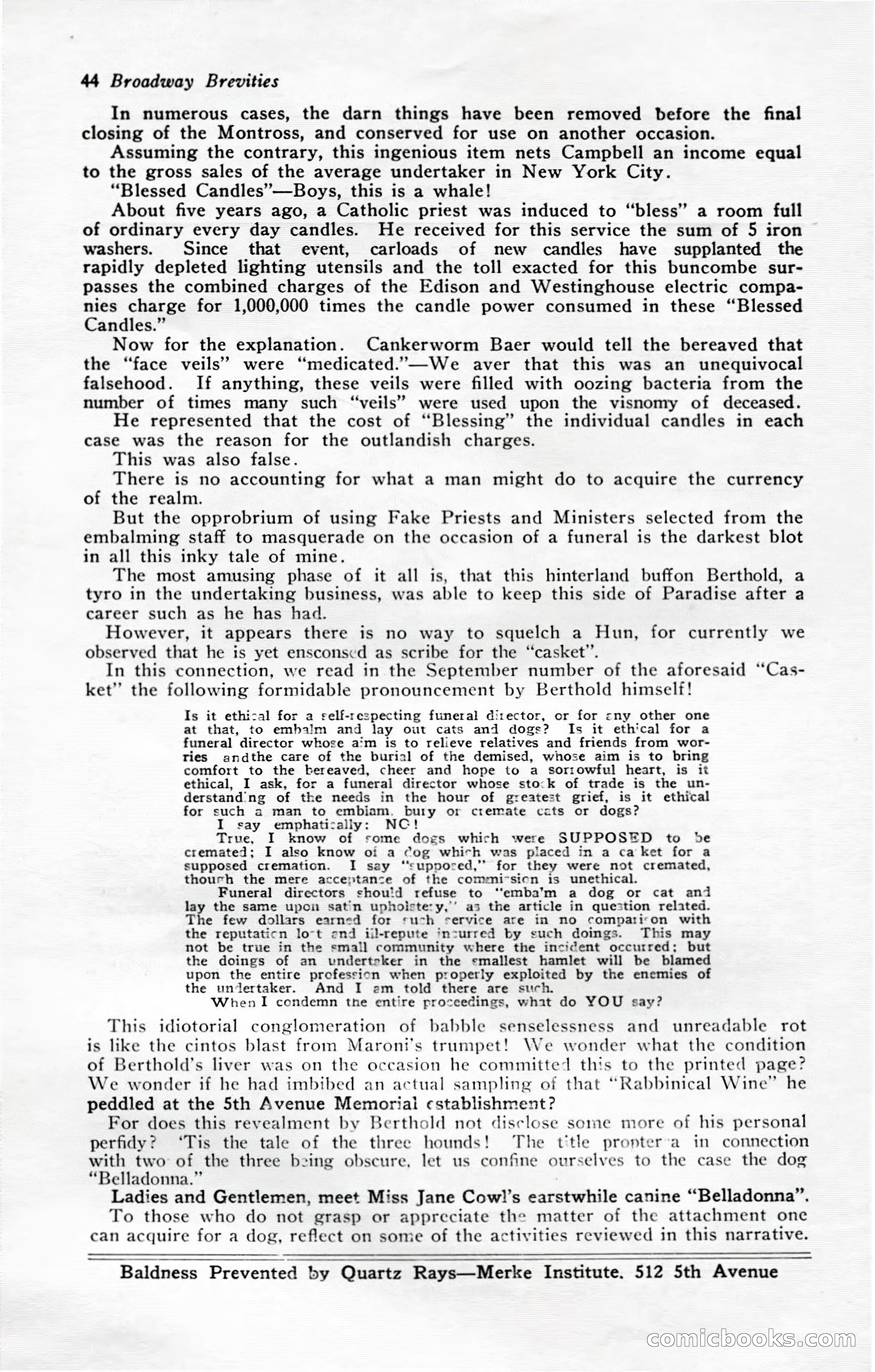 Broadway Brevities, November 1922 — page 46 of 52