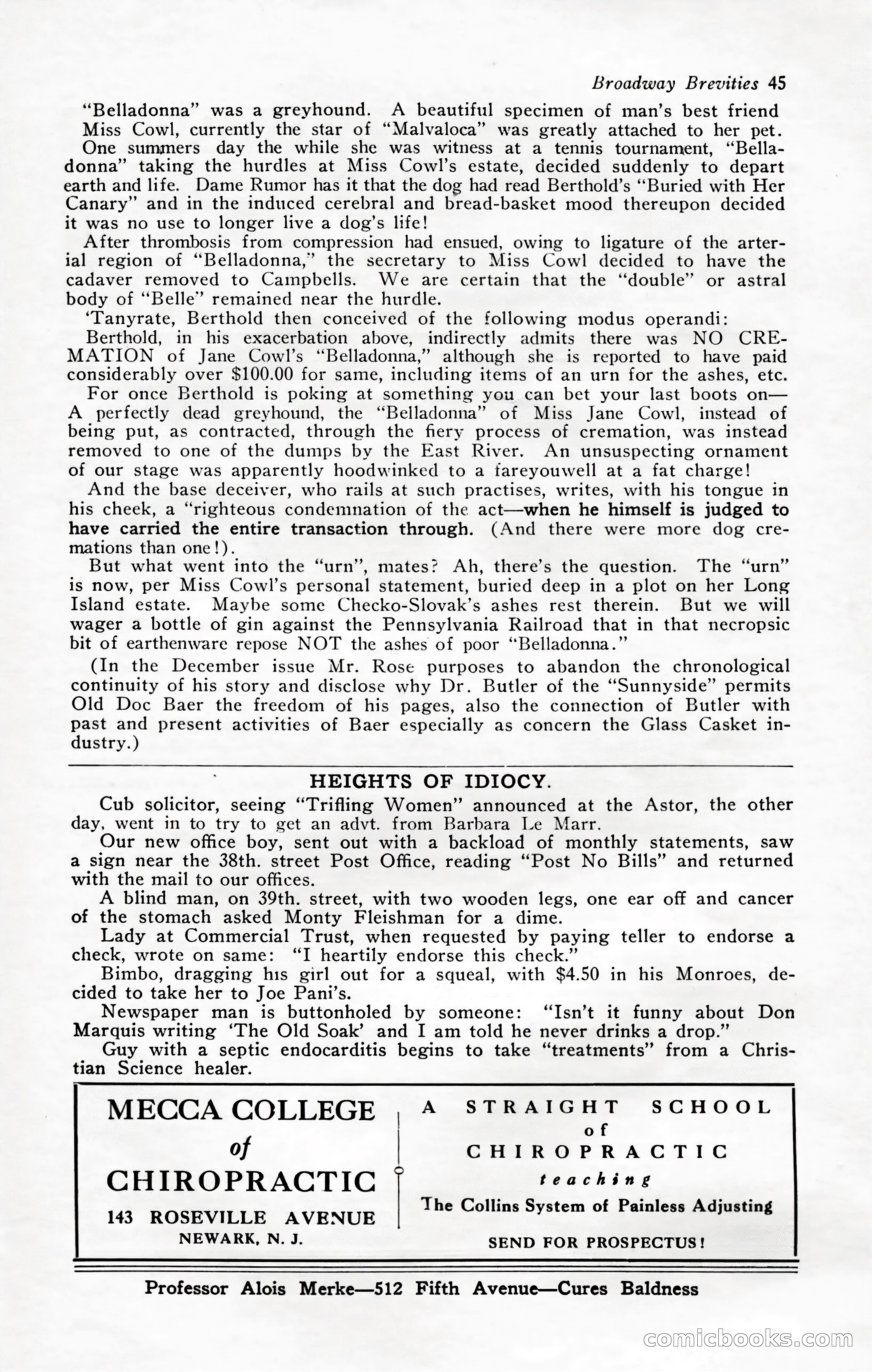 Broadway Brevities, November 1922 — page 47 of 52