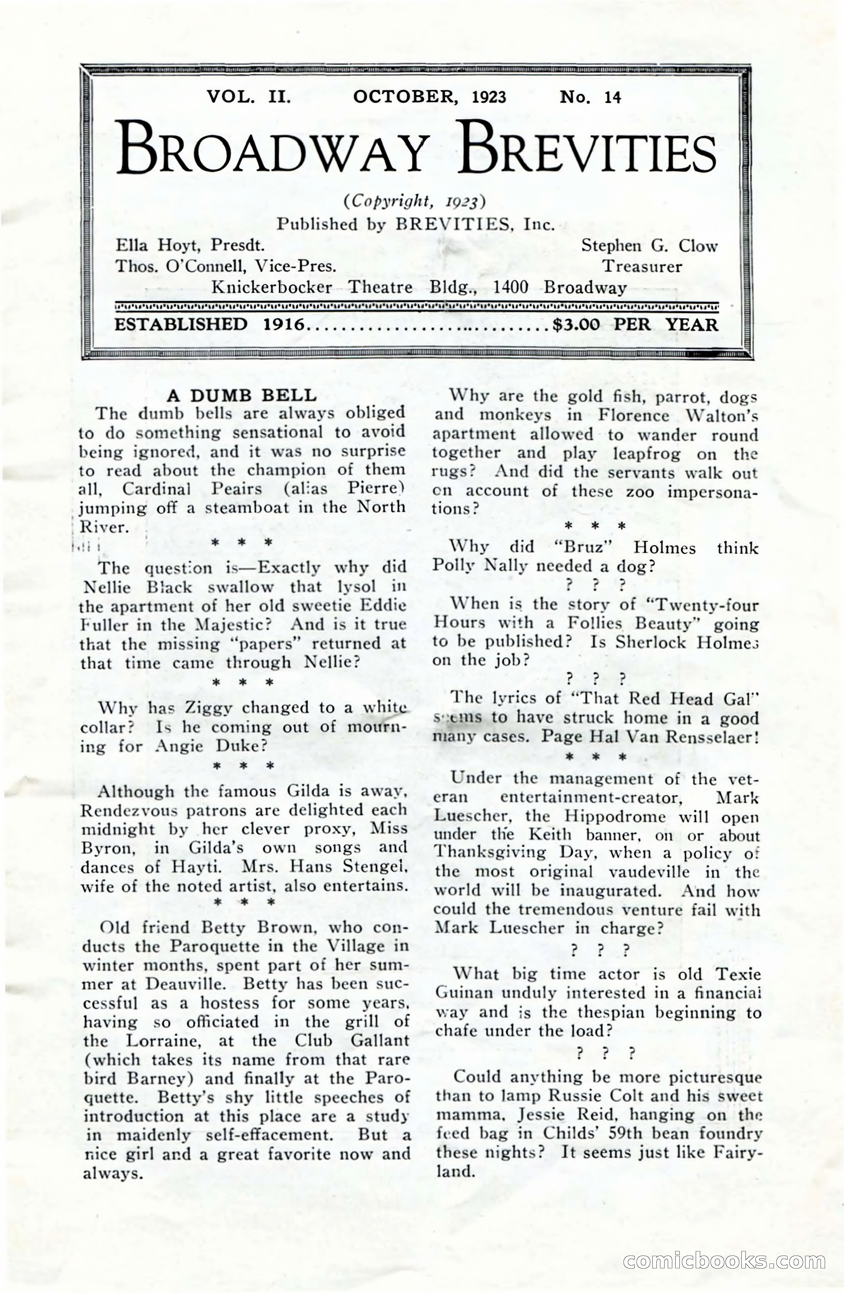 Broadway Brevities & Society Gossip — page 5 of 52