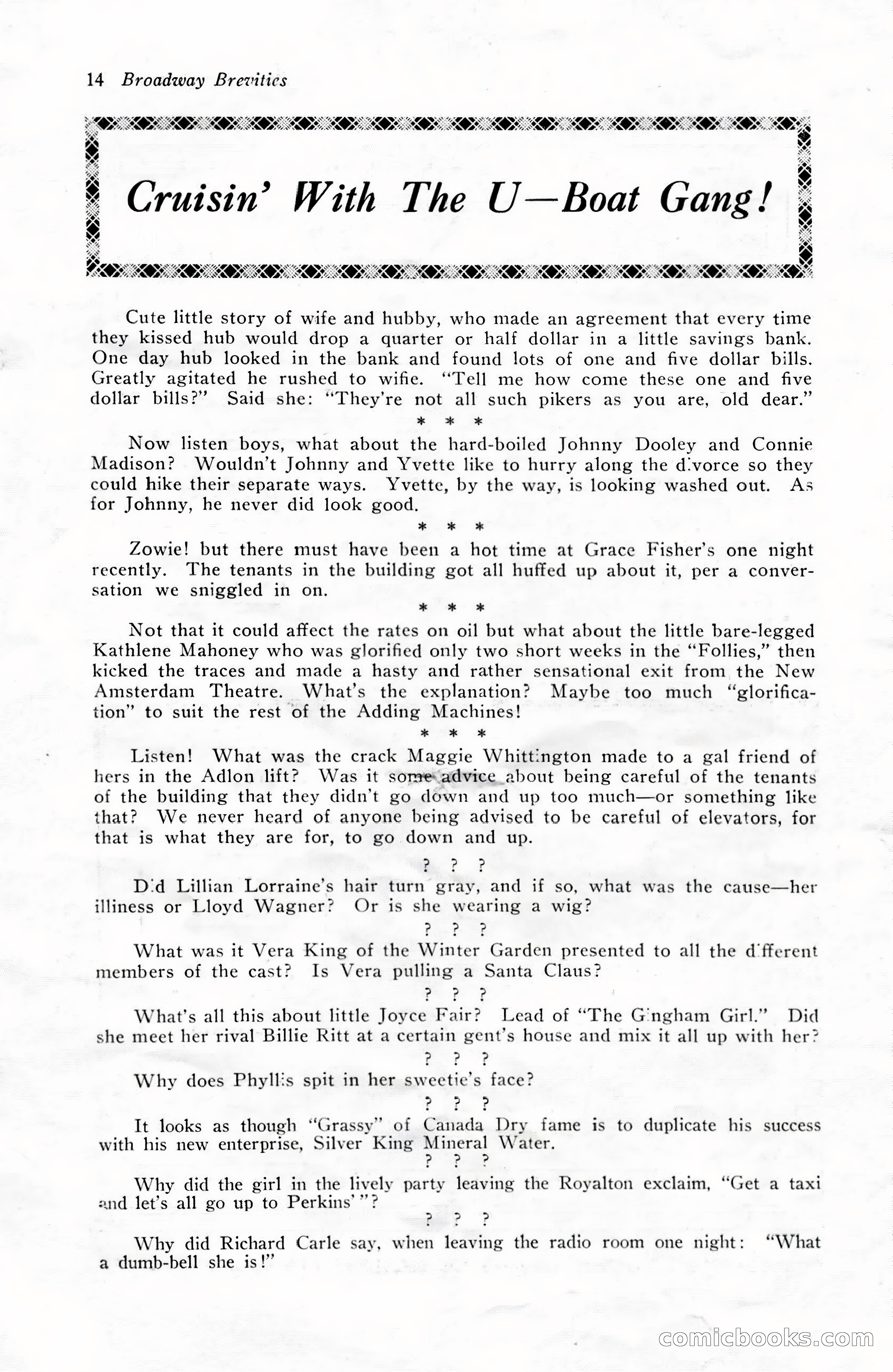 Broadway Brevities & Society Gossip — page 16 of 52