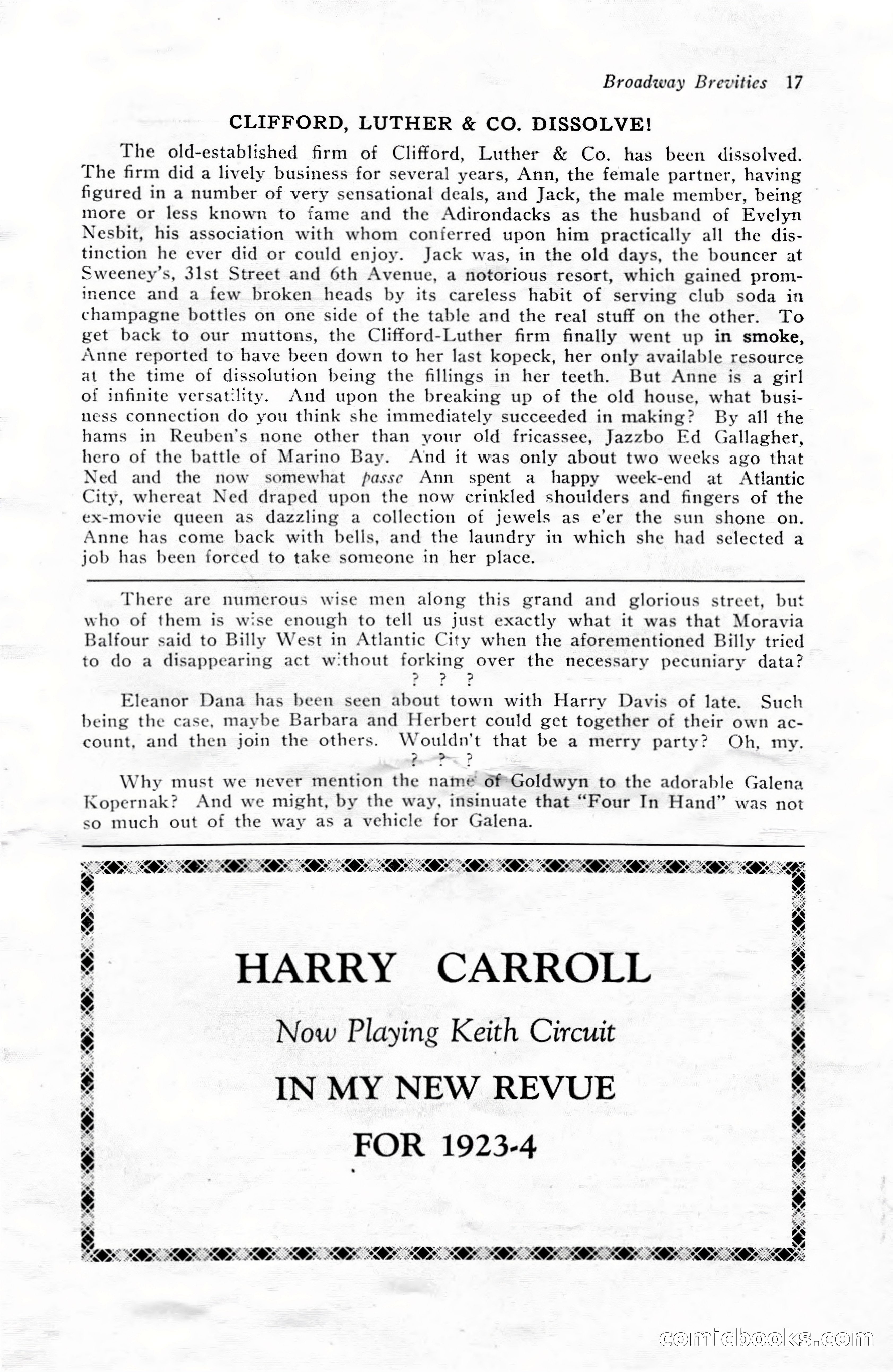 Broadway Brevities & Society Gossip — page 19 of 52