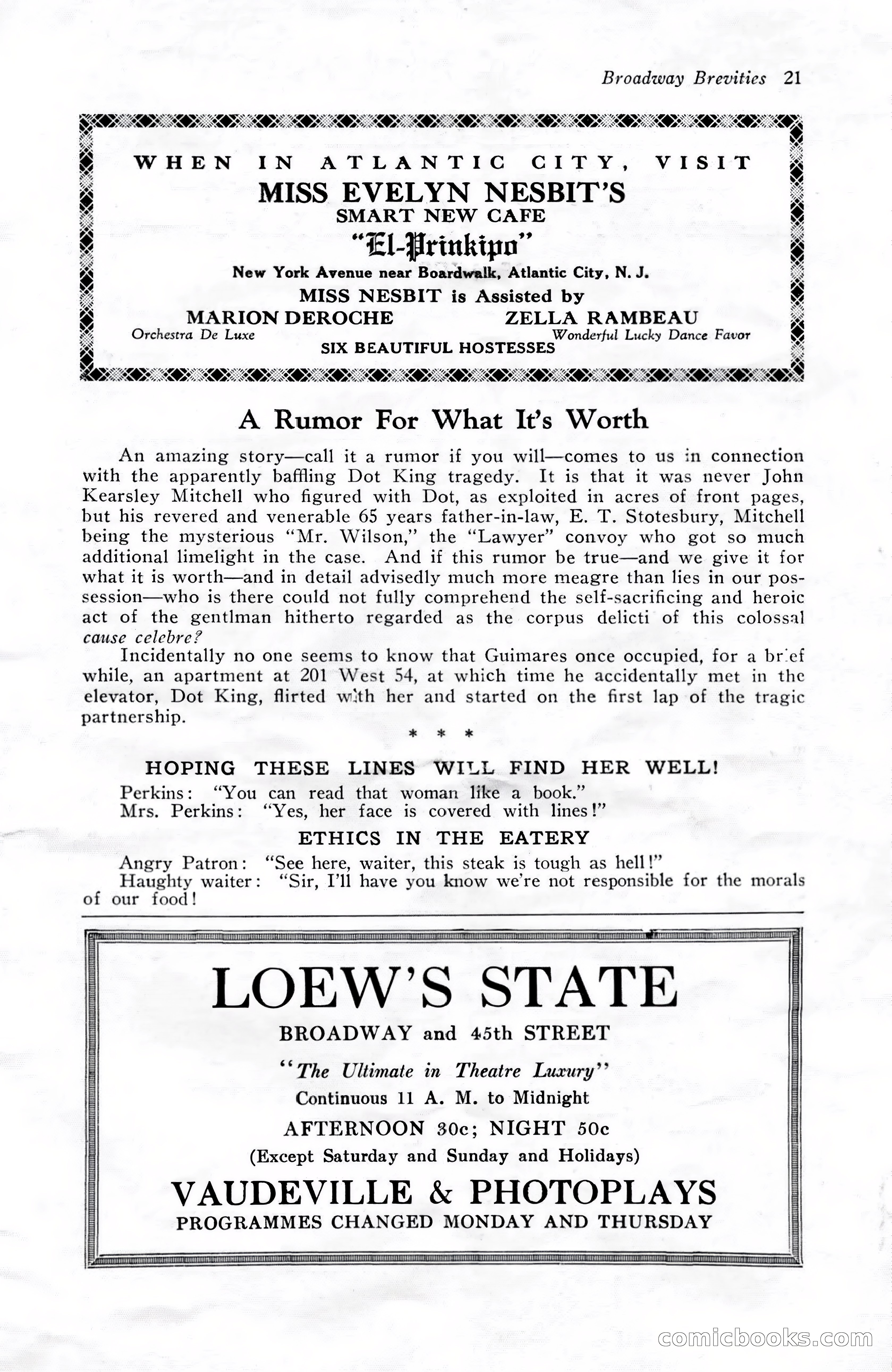 Broadway Brevities & Society Gossip — page 23 of 52