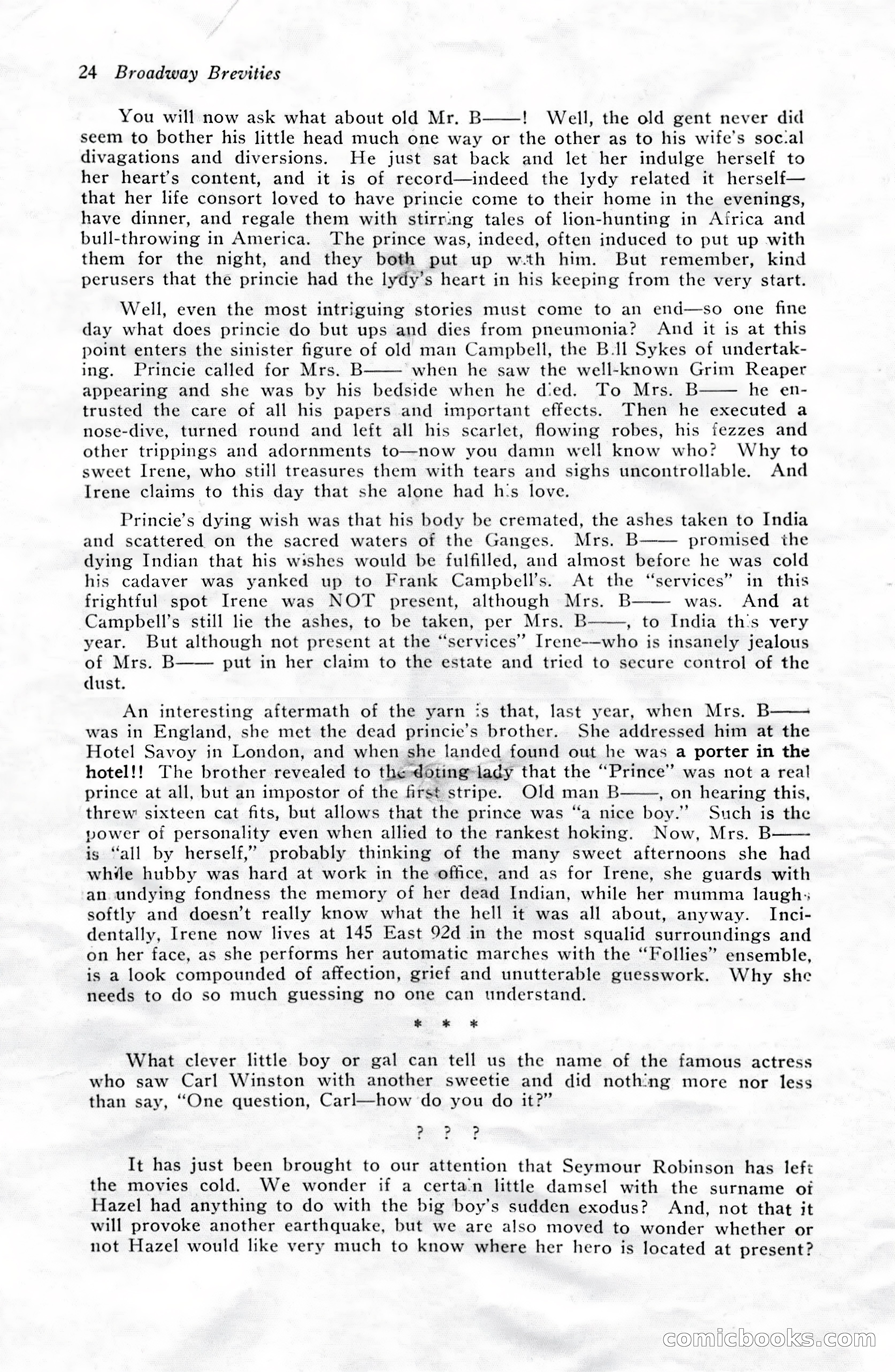 Broadway Brevities & Society Gossip — page 26 of 52