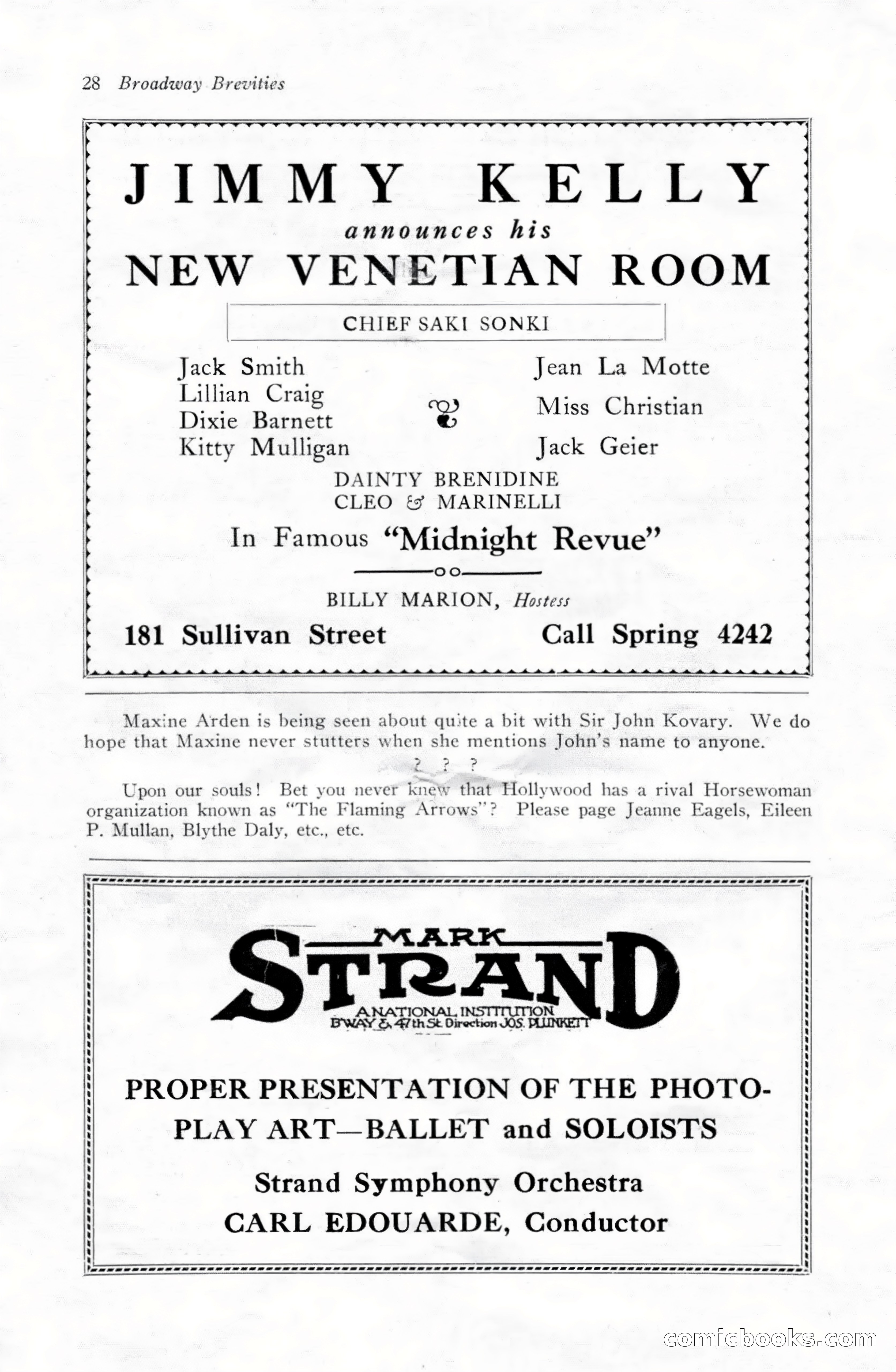 Broadway Brevities & Society Gossip — page 30 of 52