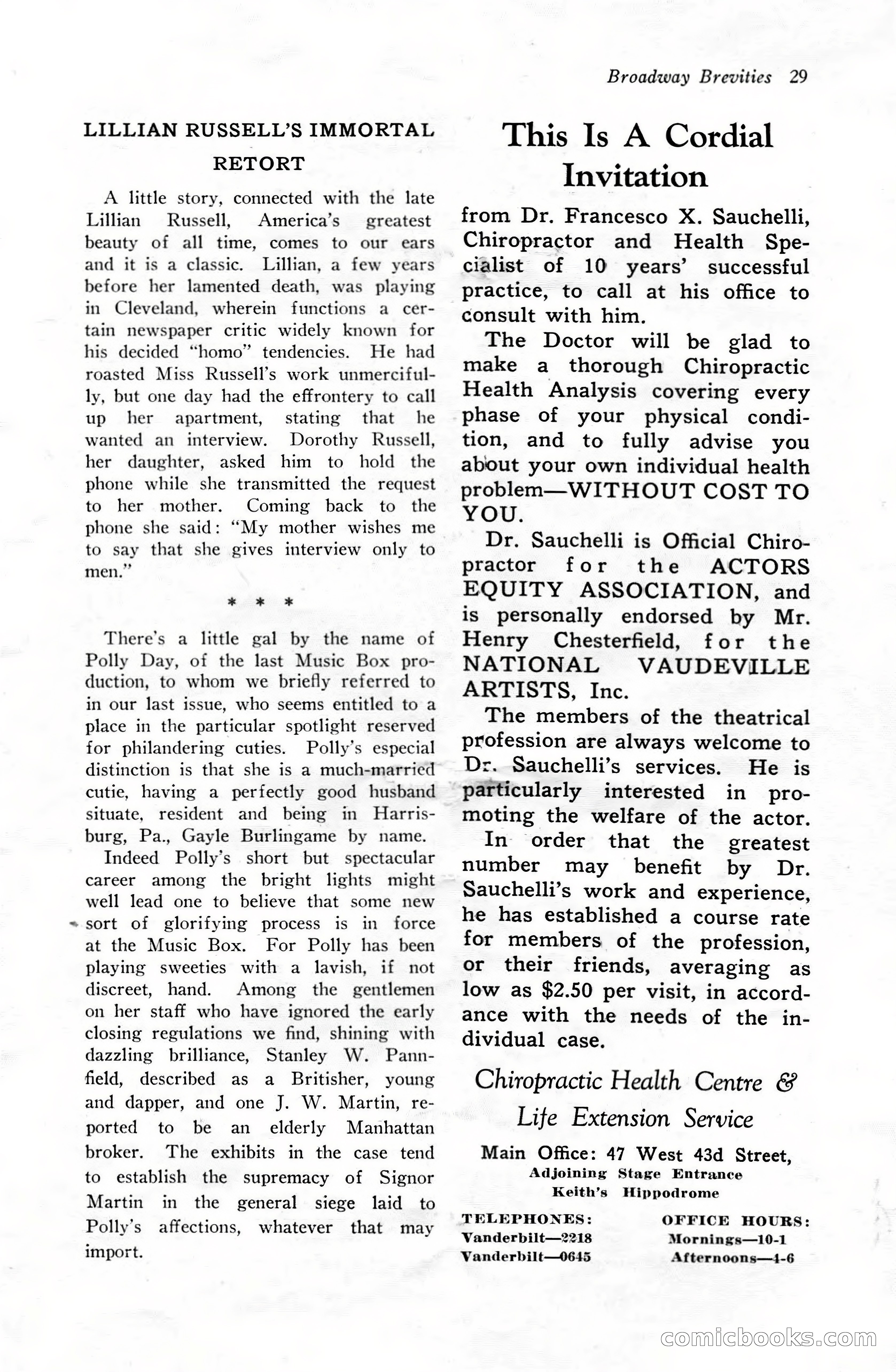 Broadway Brevities & Society Gossip — page 31 of 52