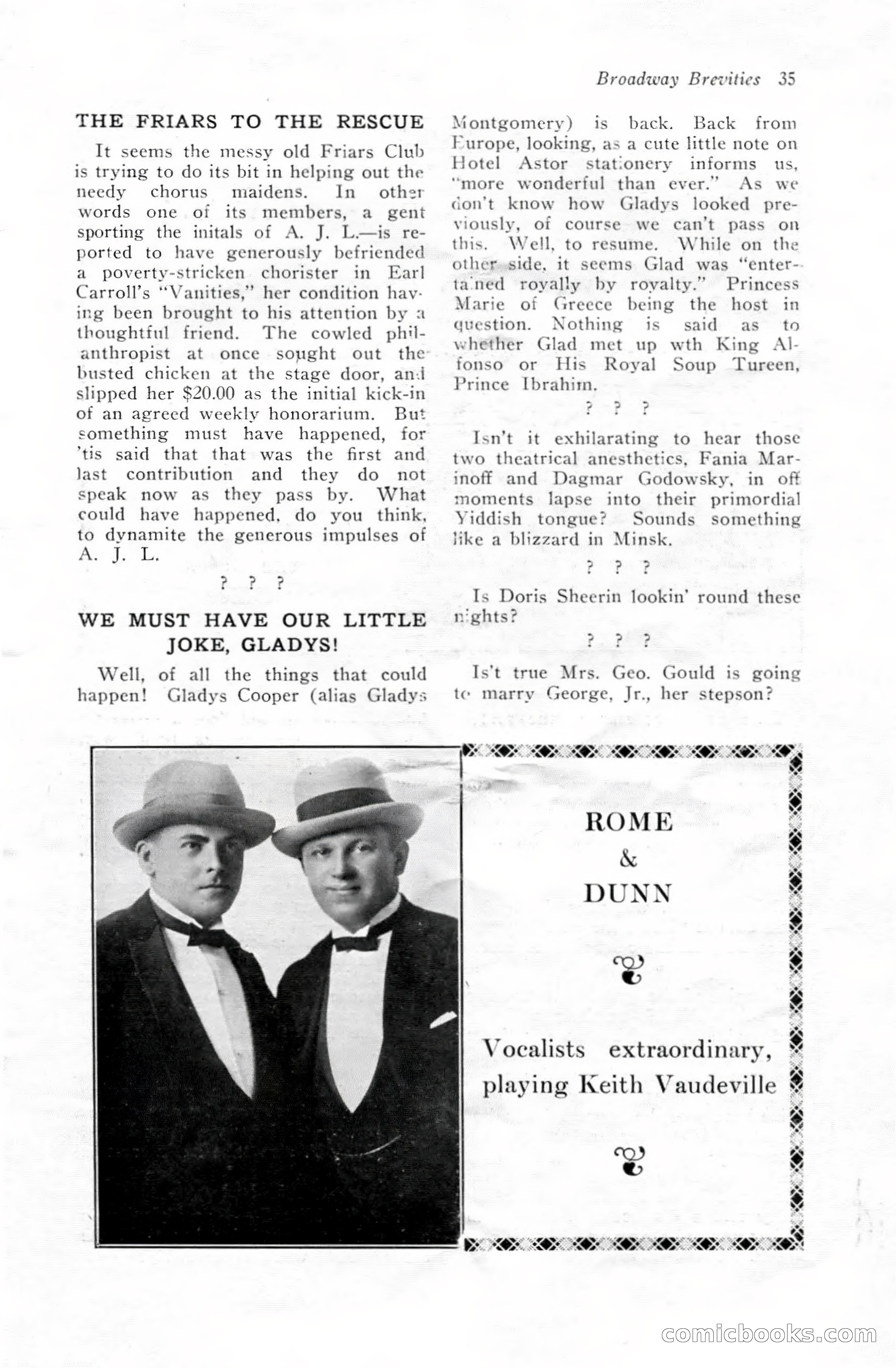 Broadway Brevities & Society Gossip — page 37 of 52