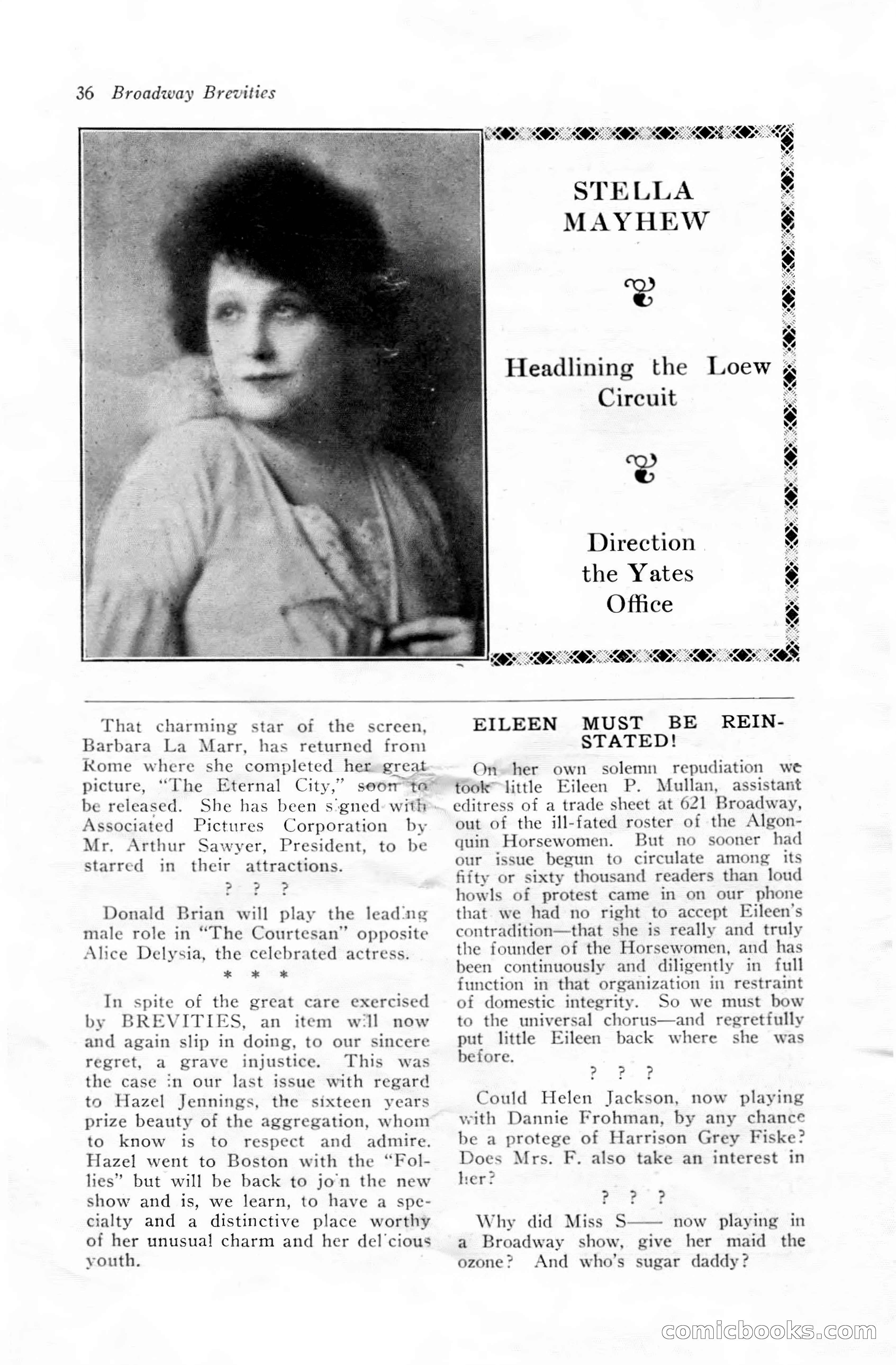 Broadway Brevities & Society Gossip — page 38 of 52