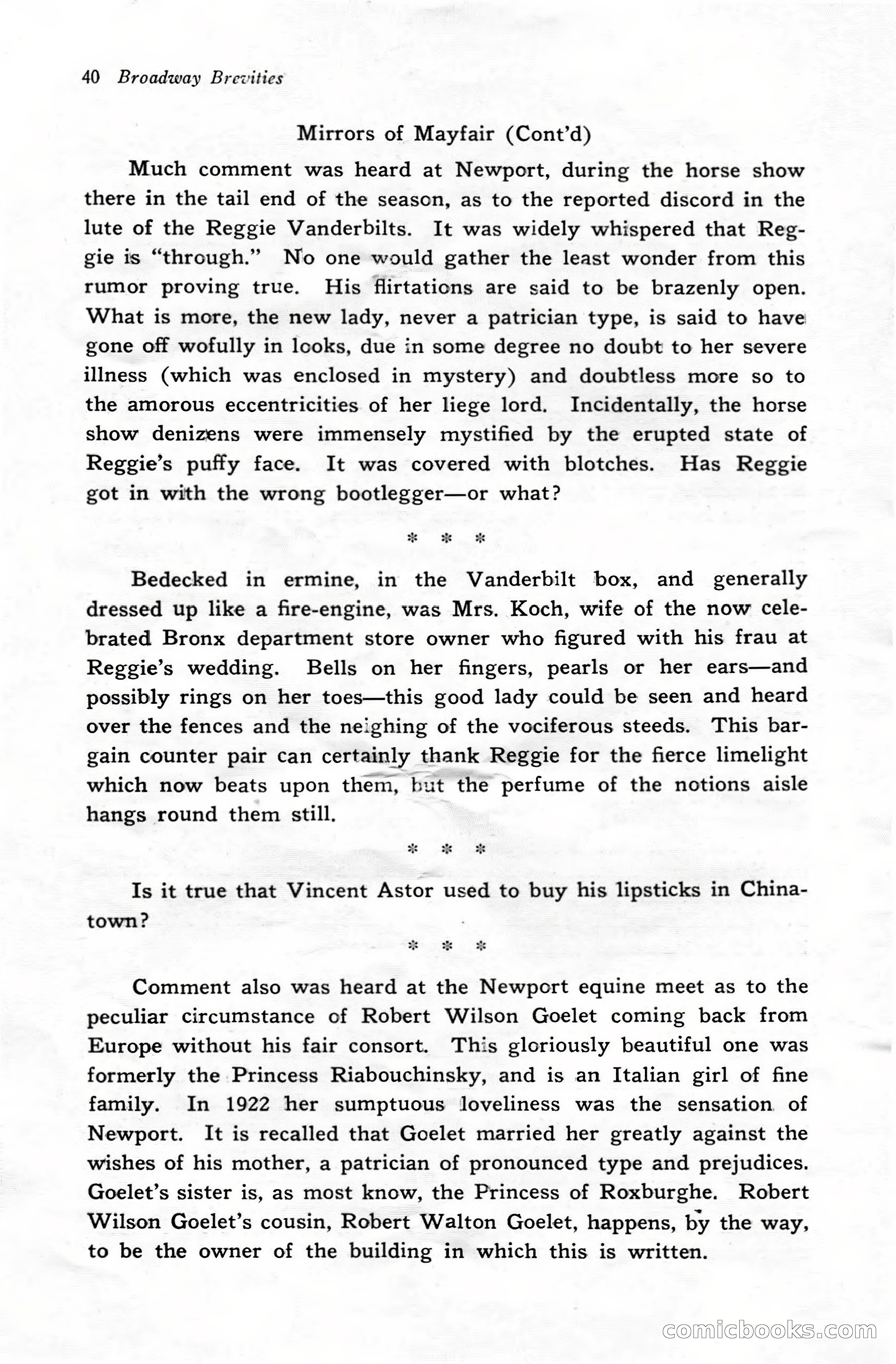 Broadway Brevities & Society Gossip — page 42 of 52