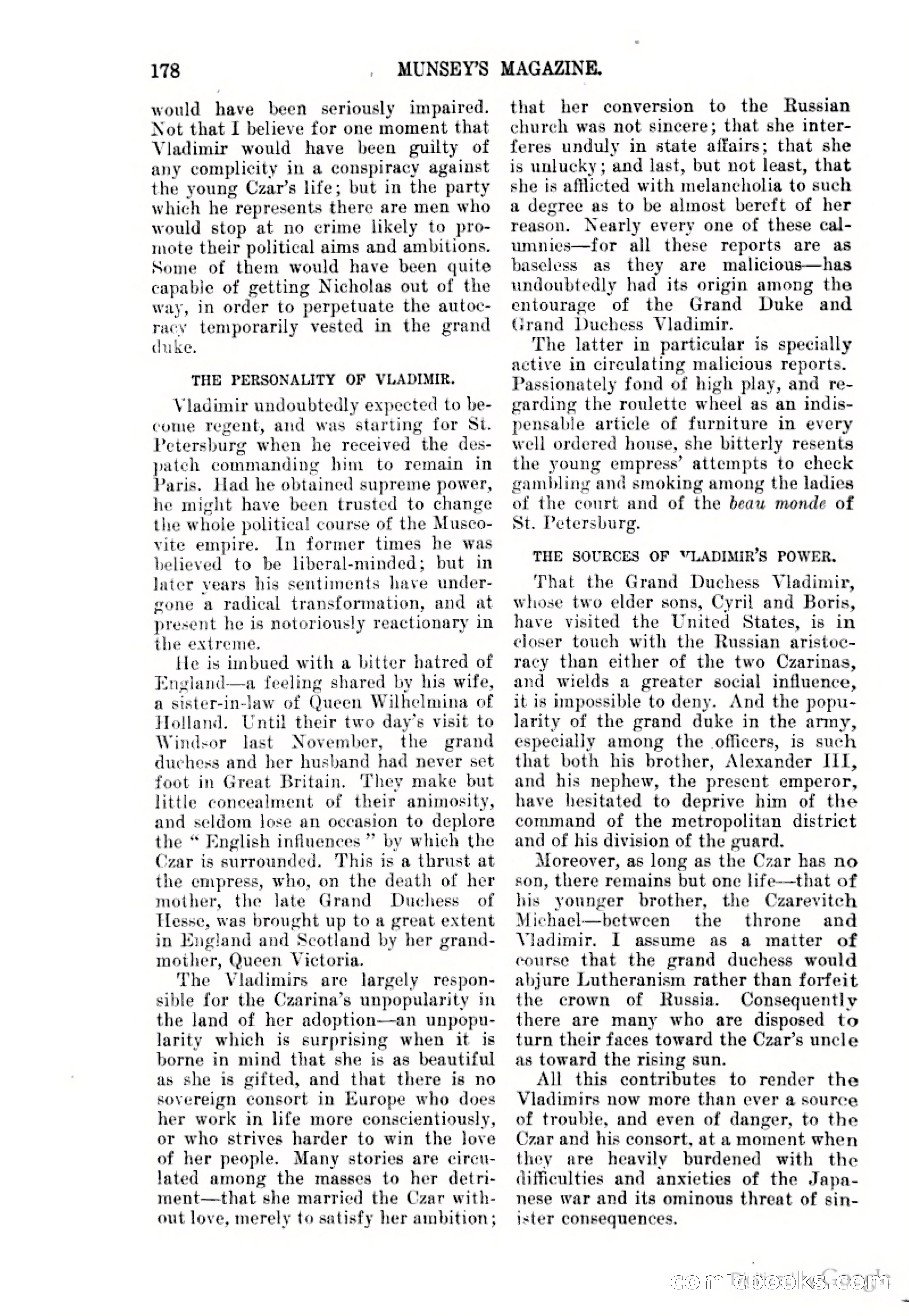 Munsey's Magazine Cover — page 182 of 400