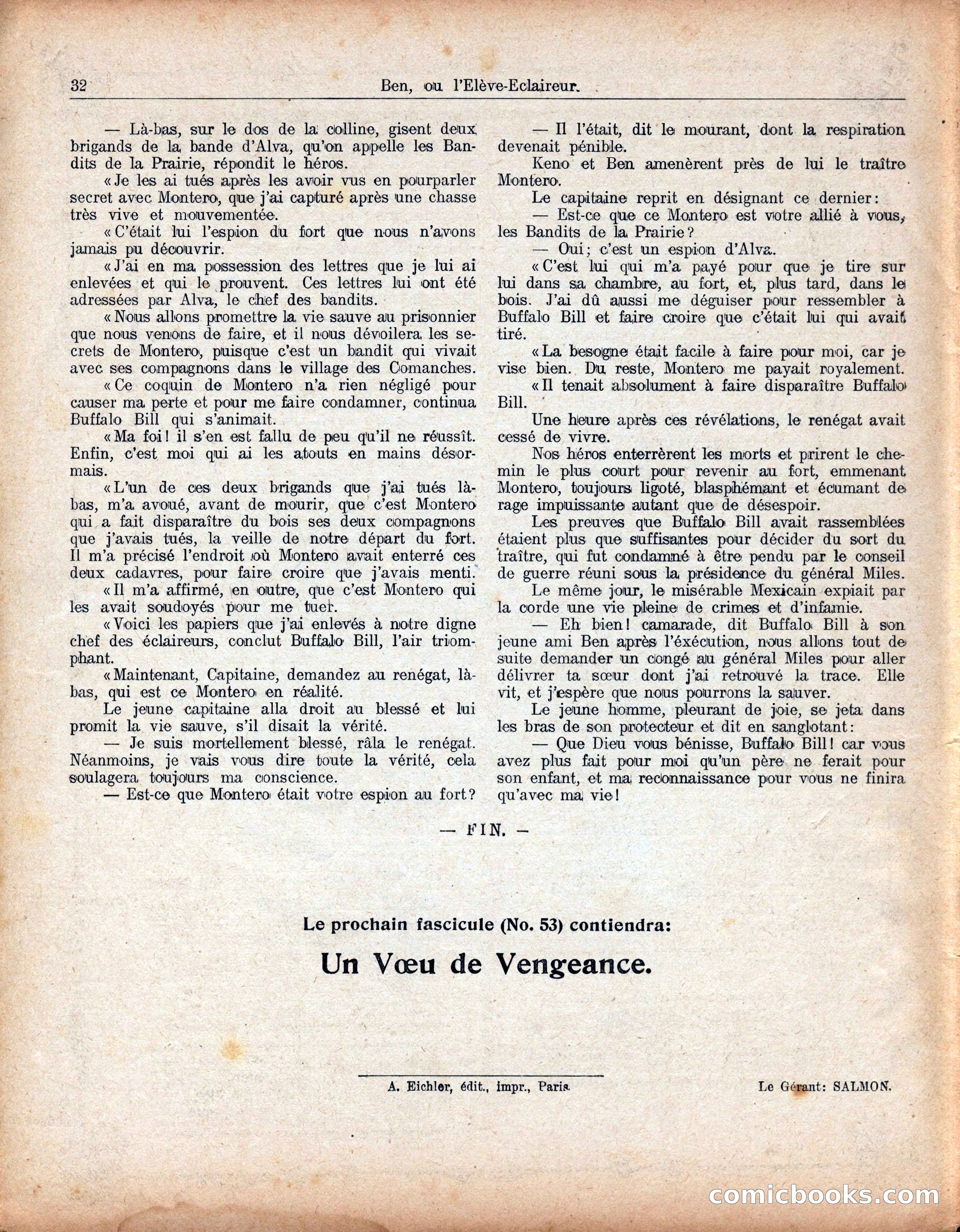 Buffalo Bill No. 52: Ben, ou l'Élève-Éclaireur — page 36 of 40