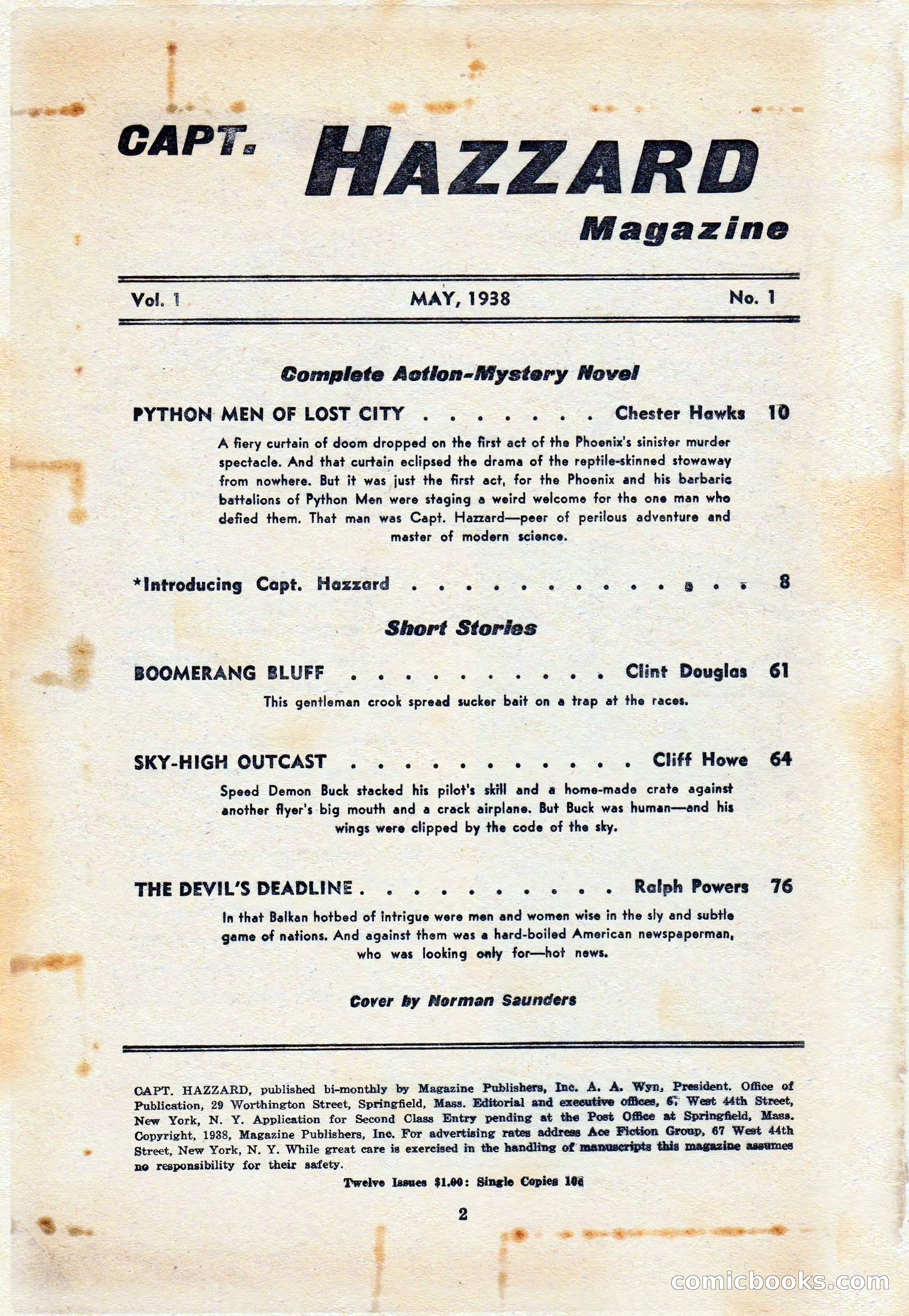 Capt. Hazzard Magazine, May 1938 — page 4 of 100