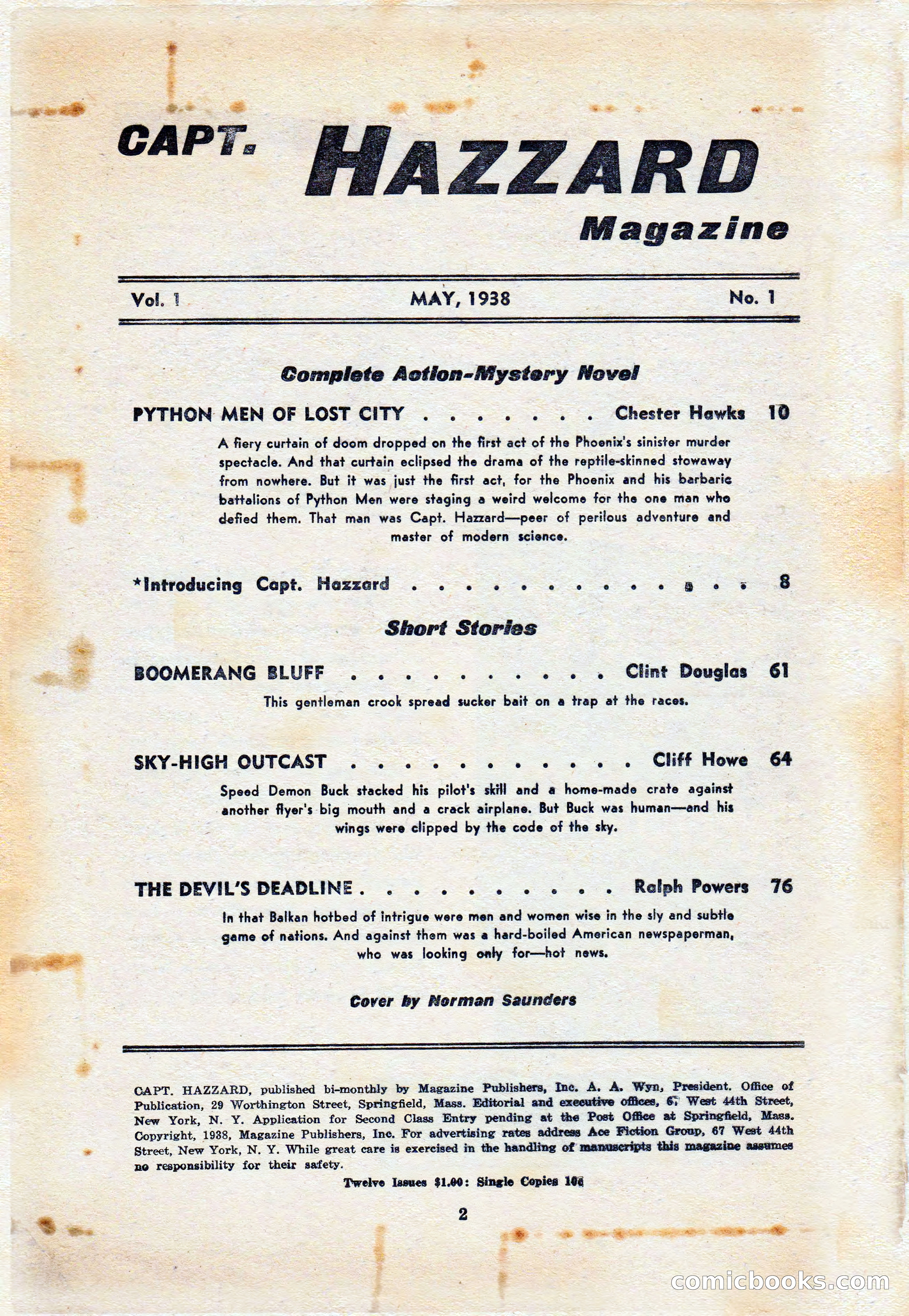 Captain Hazzard Magazine, May 1938 — page 5 of 101