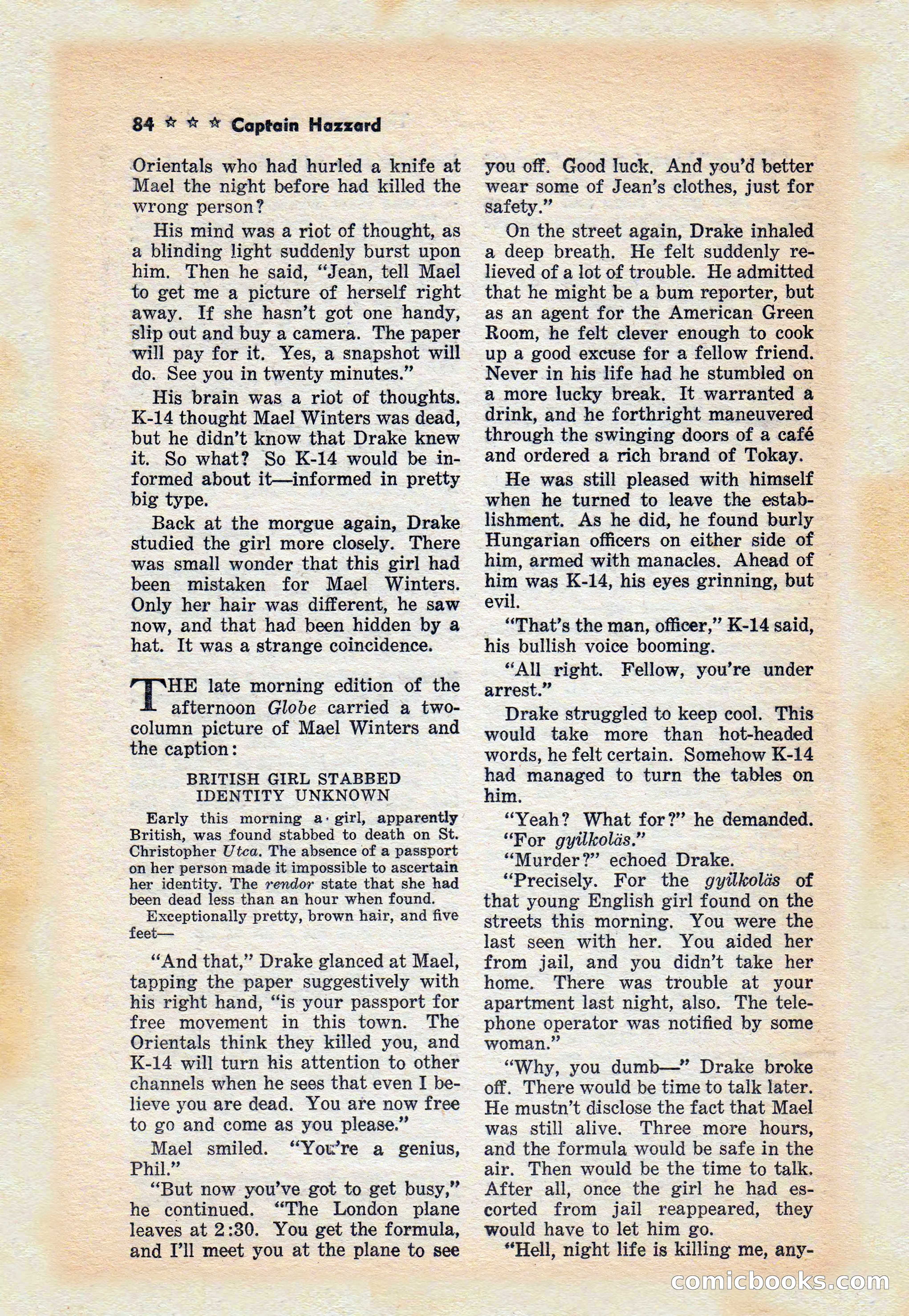 Captain Hazzard Magazine, May 1938 — page 87 of 101