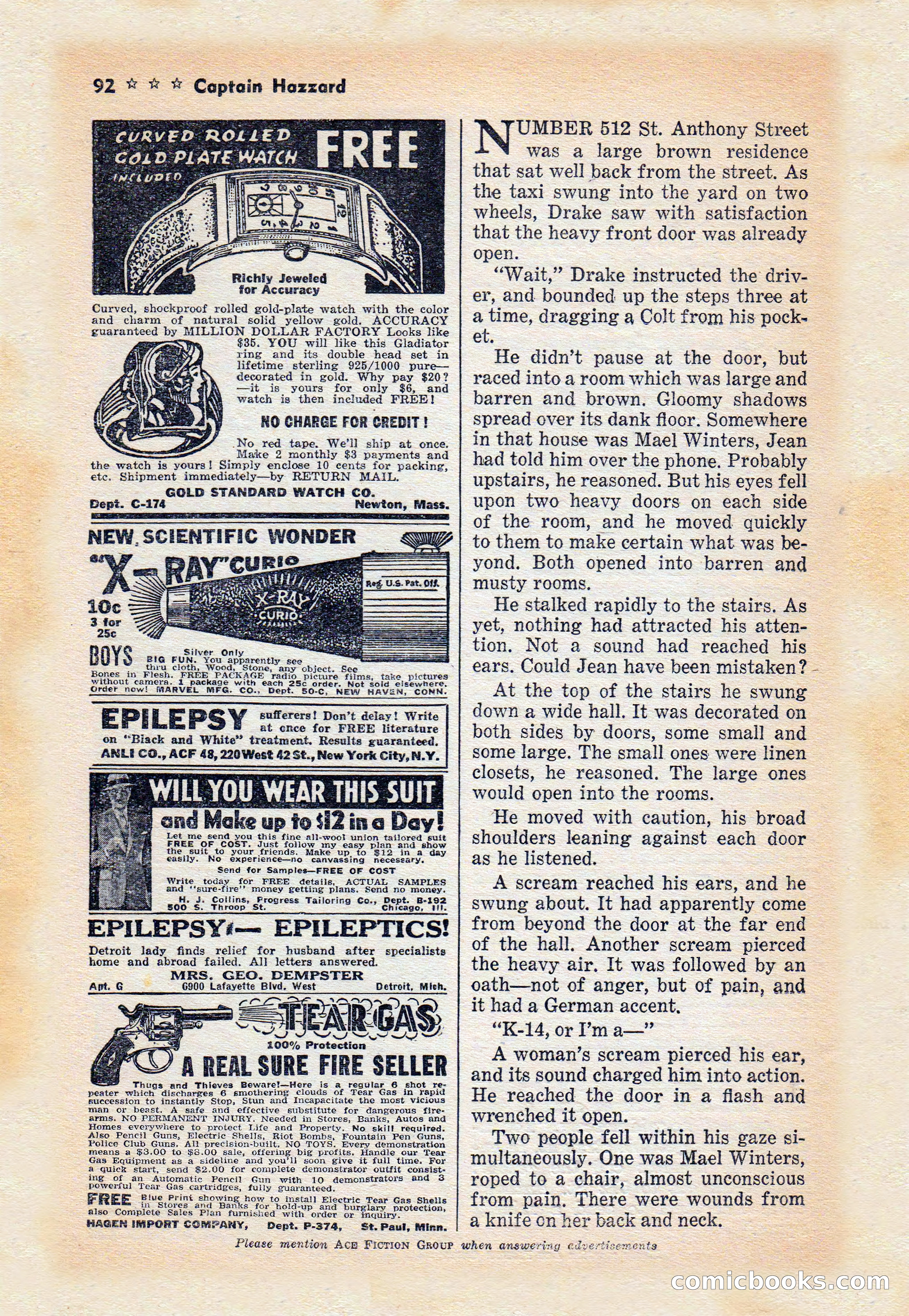 Captain Hazzard Magazine, May 1938 — page 95 of 101