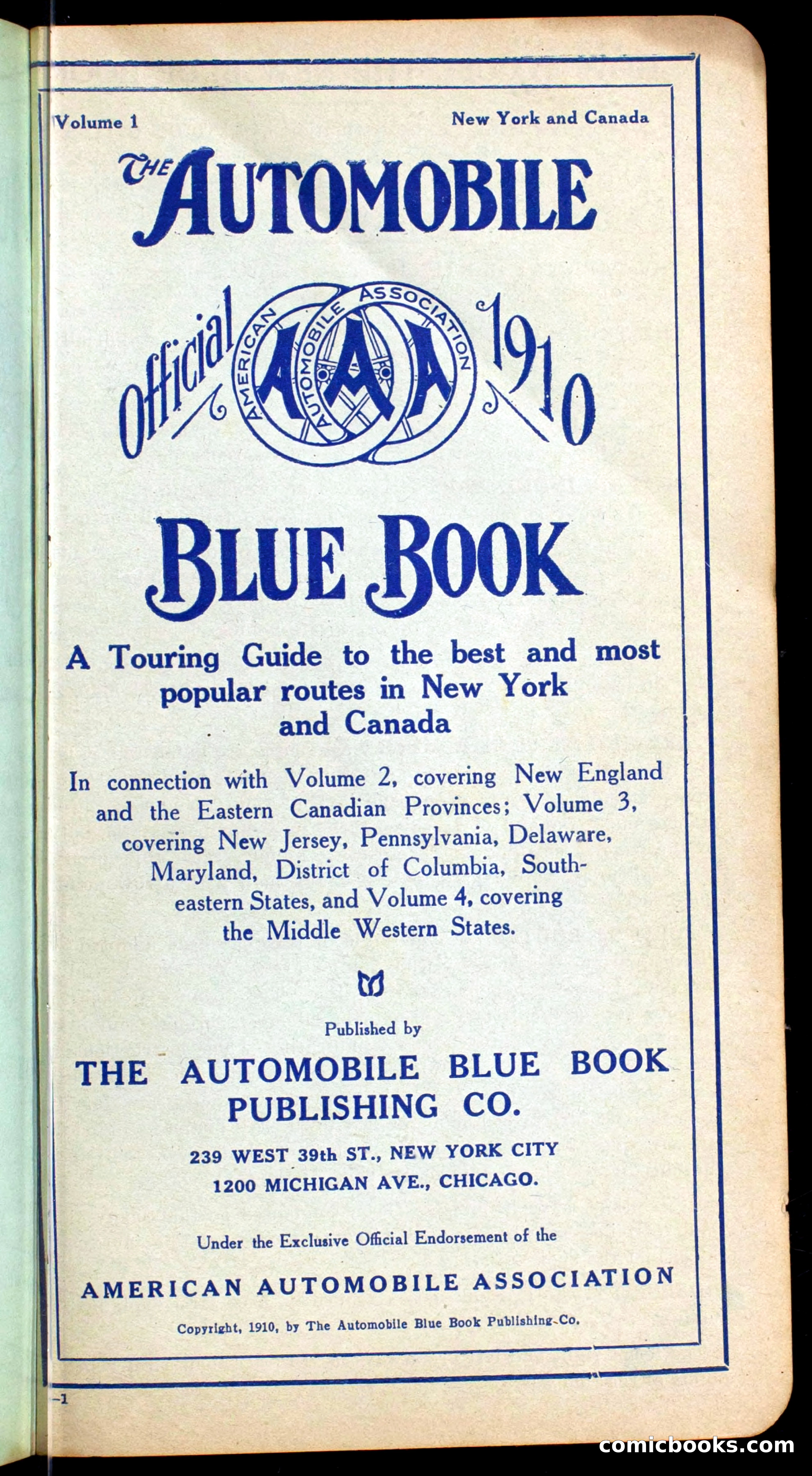 The Automobile Official Blue Book, 1910 — page 9 of 400