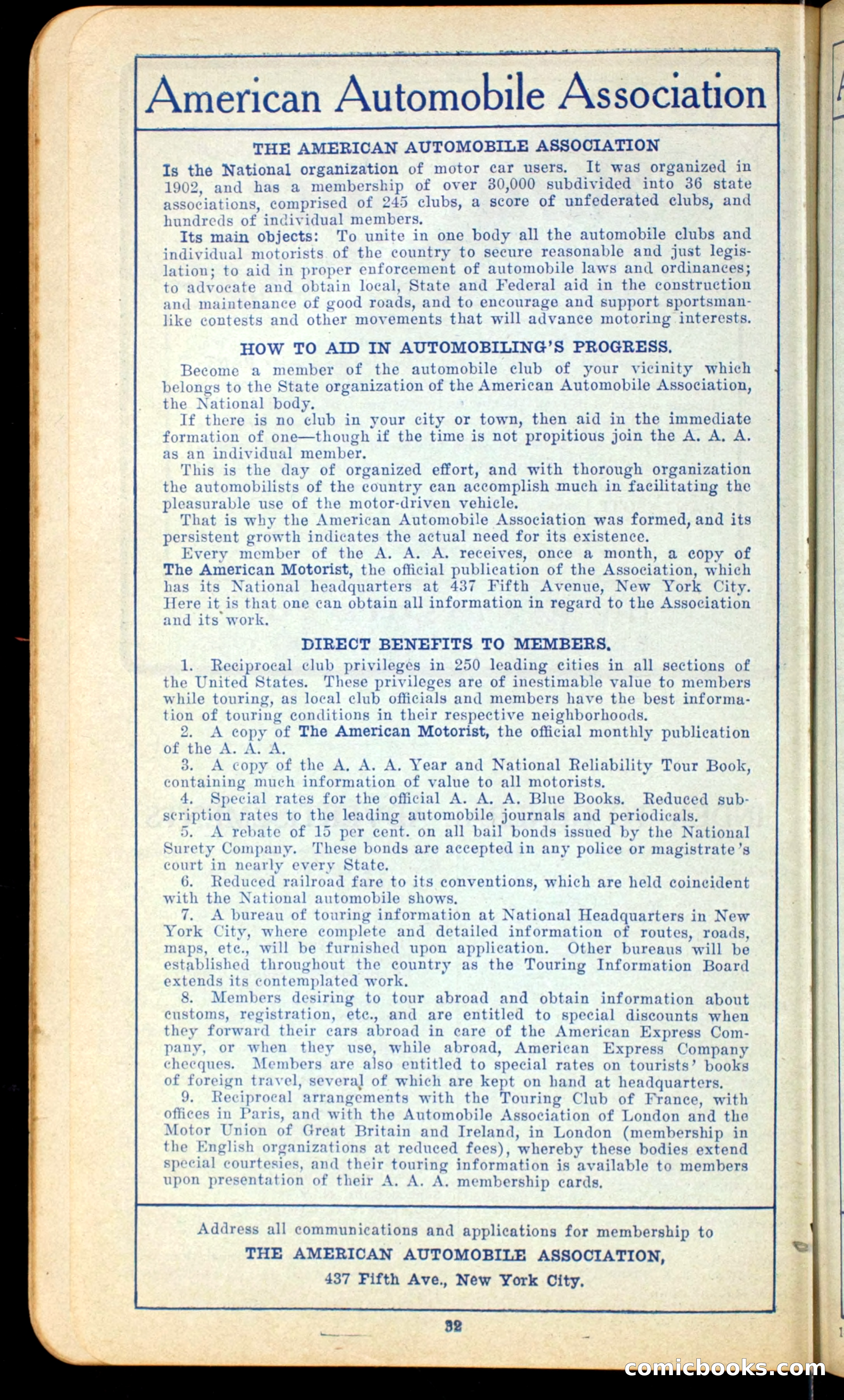 The Automobile Official Blue Book, 1910 — page 40 of 400