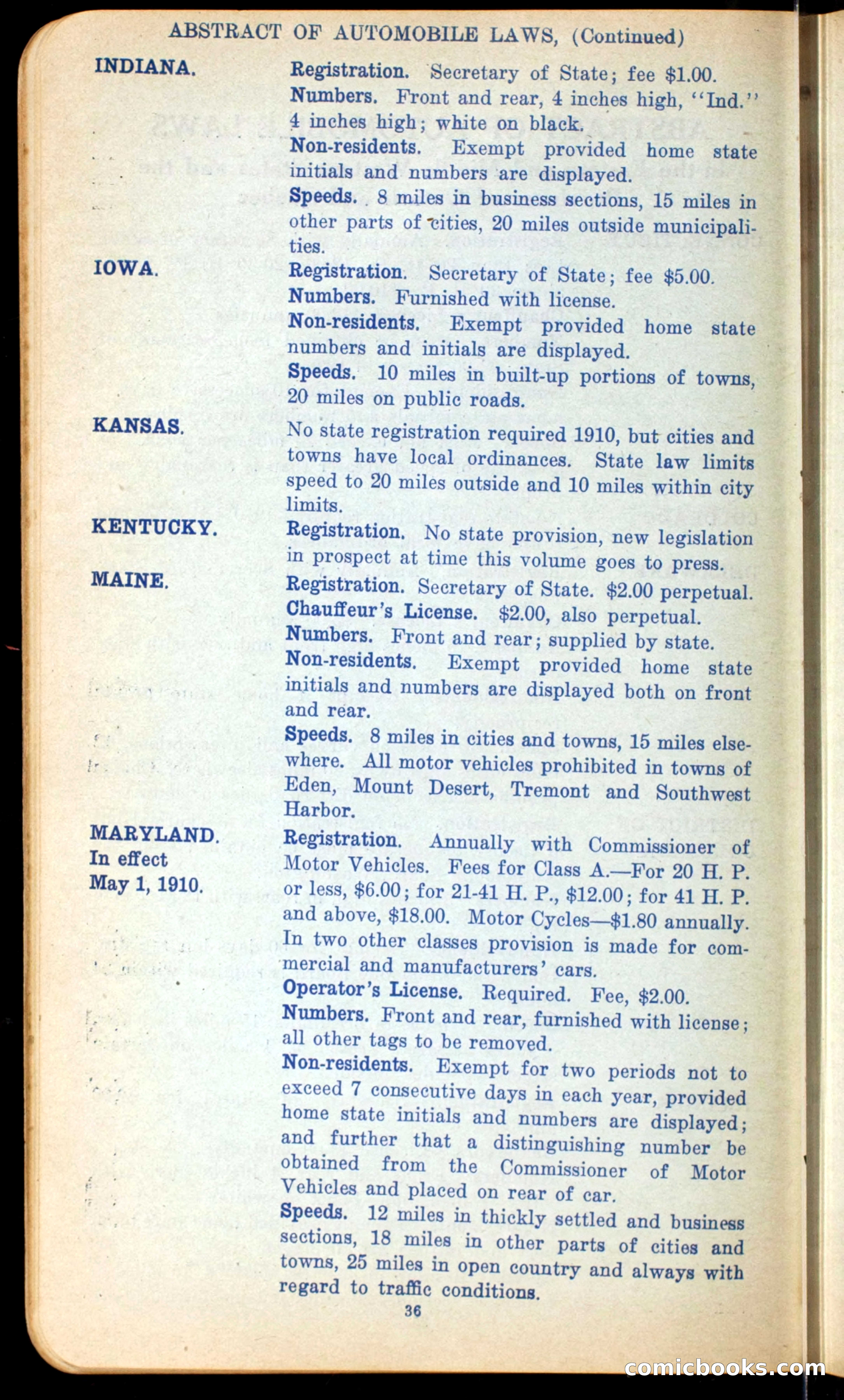 The Automobile Official Blue Book, 1910 — page 44 of 400