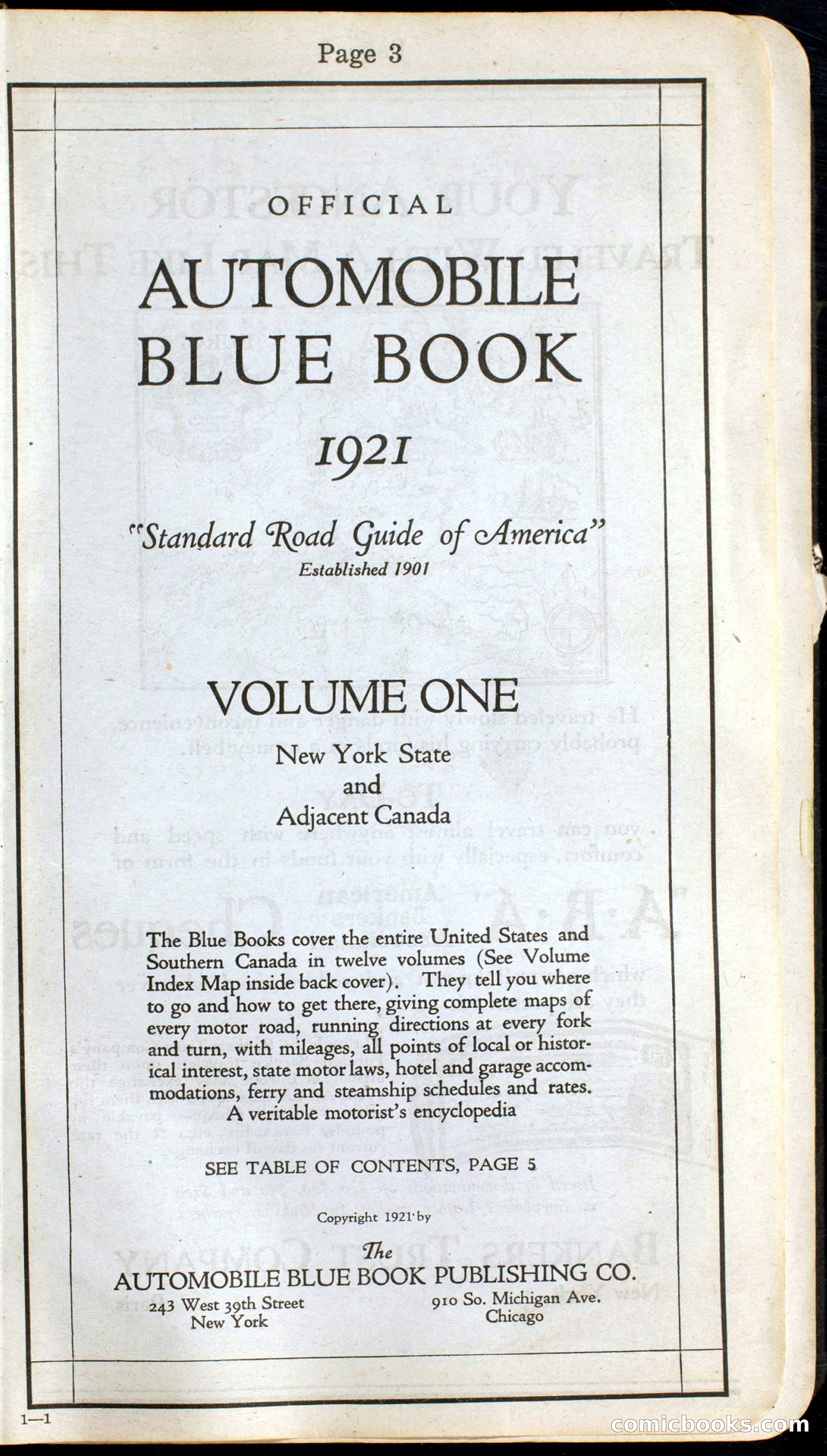 Official Automobile Blue Book, Vol. 1 — page 5 of 400