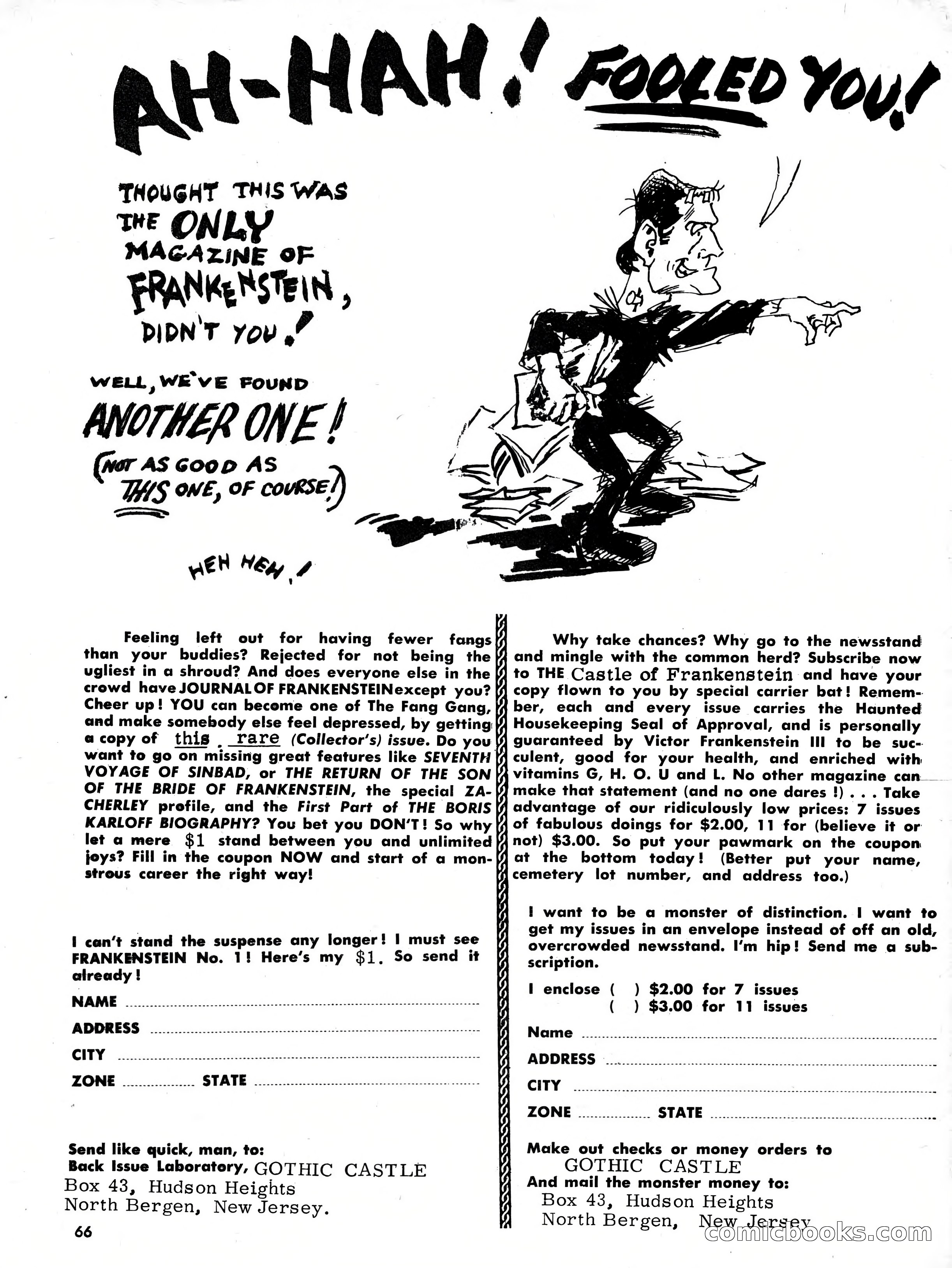 Castle of Frankenstein, First Issue — page 66 of 68