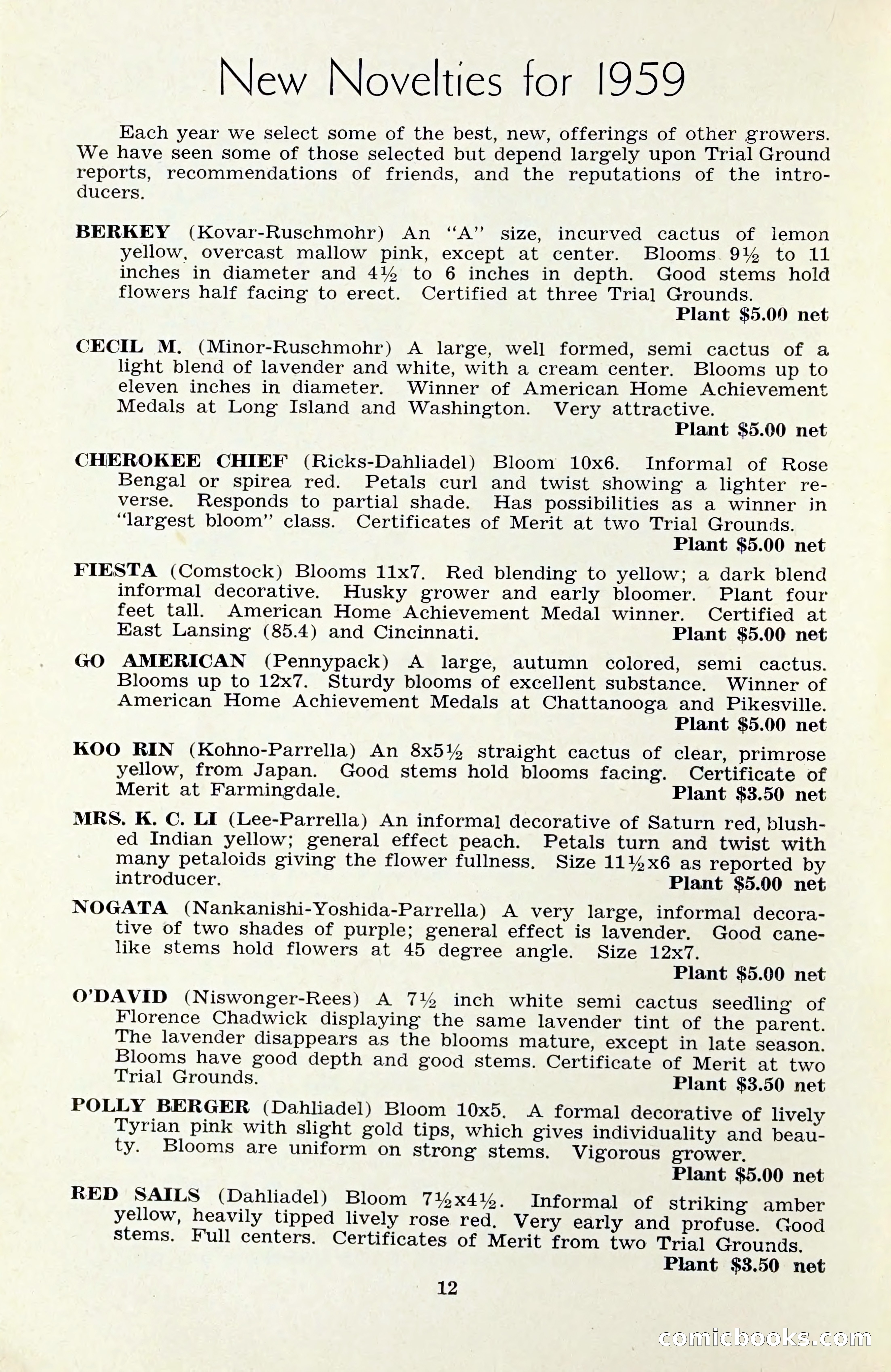 The Dahlia Blue Book for 1959 — page 15 of 69