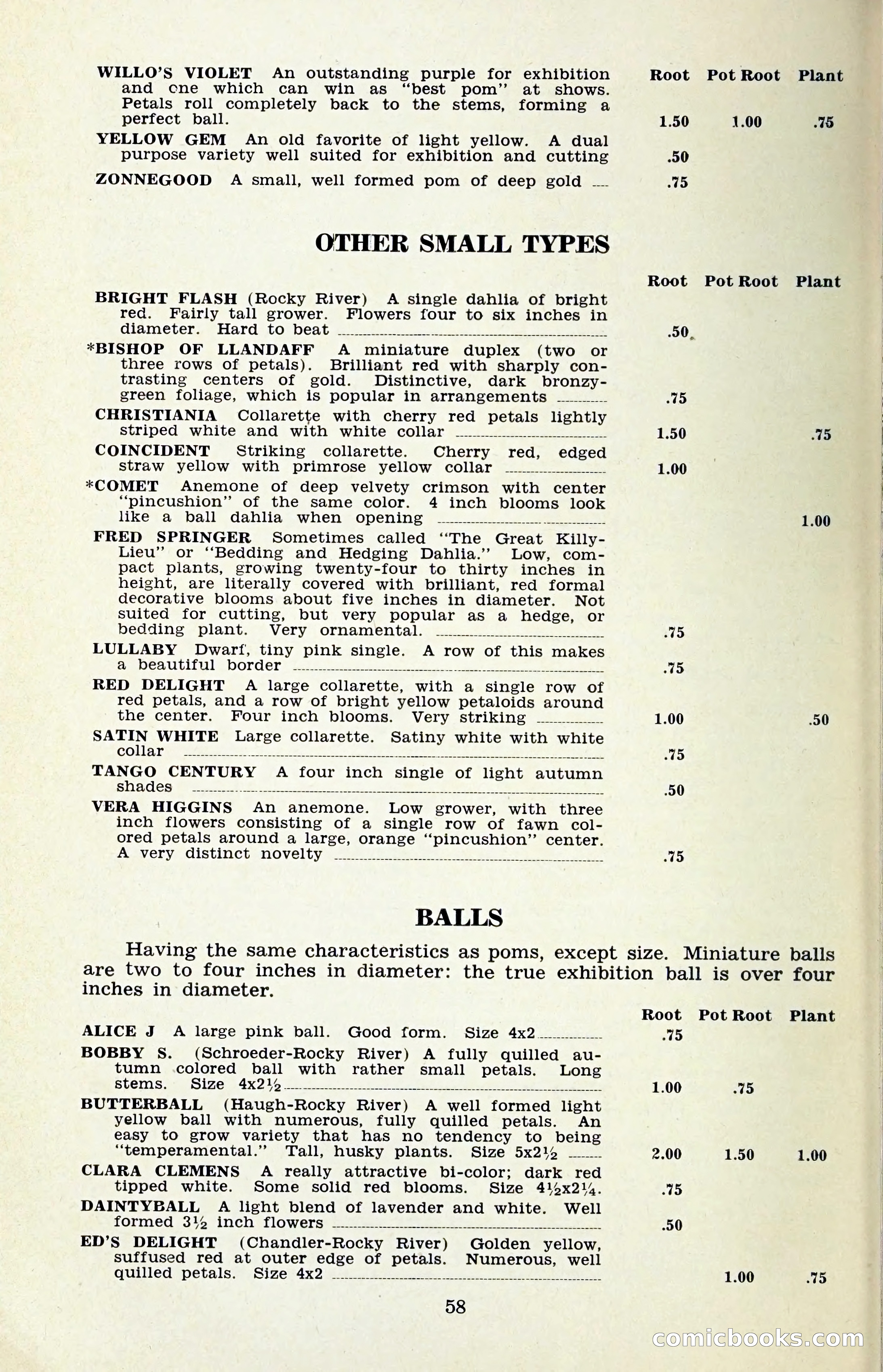 The Dahlia Blue Book for 1959 — page 61 of 69