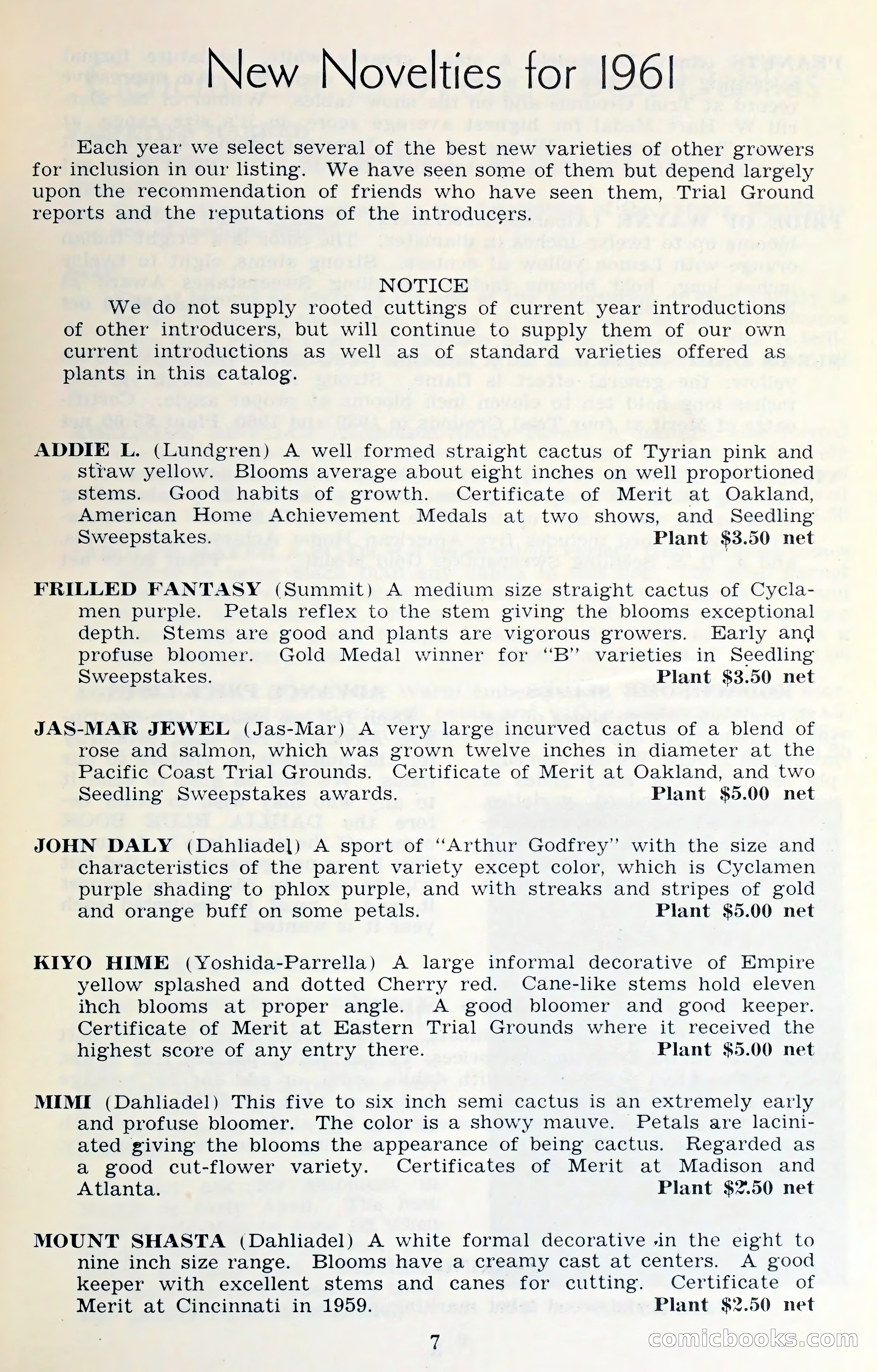The Dahlia Blue Book for 1961 — page 10 of 71