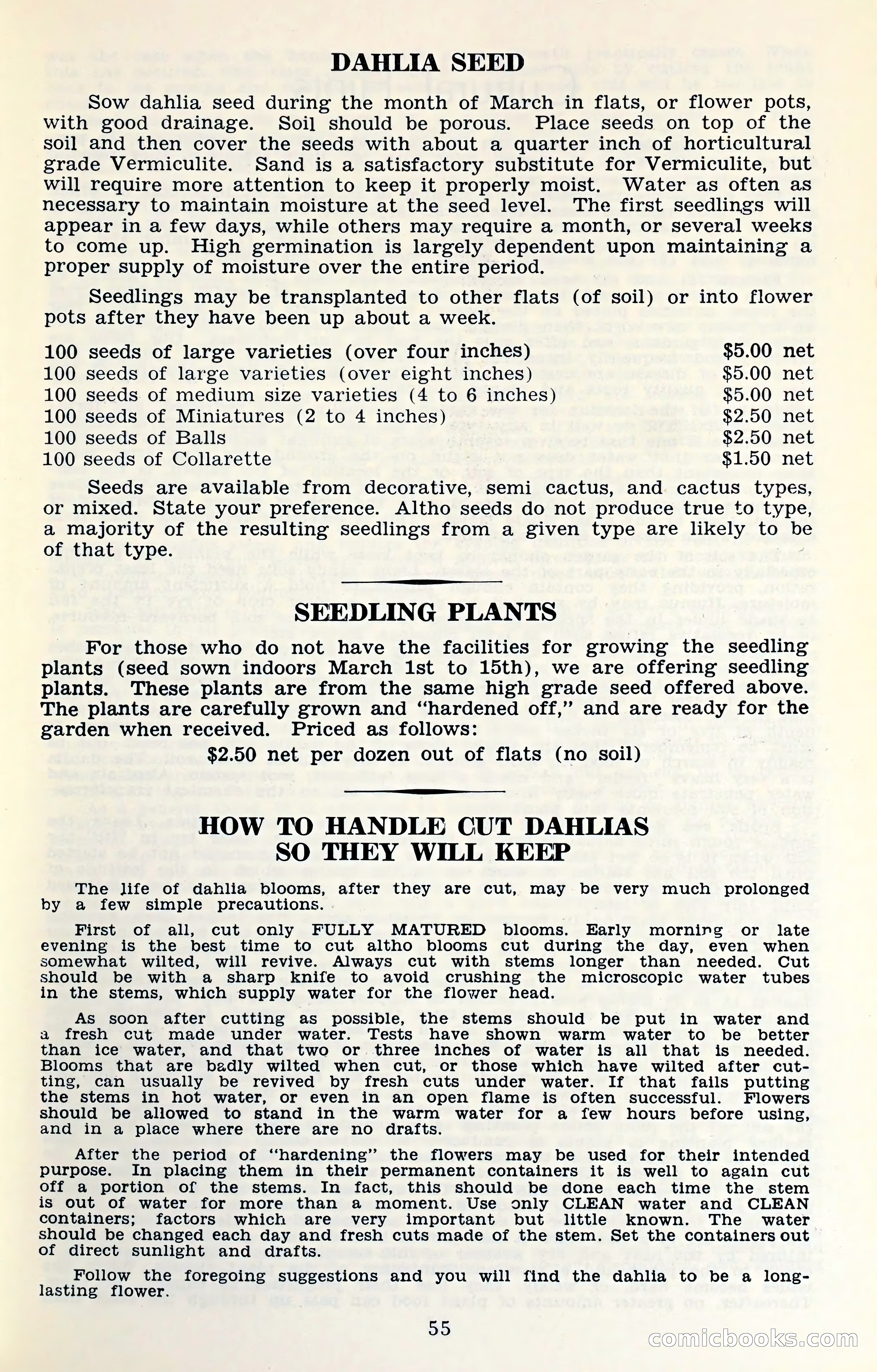 The Dahlia Blue Book for 1961 — page 58 of 71