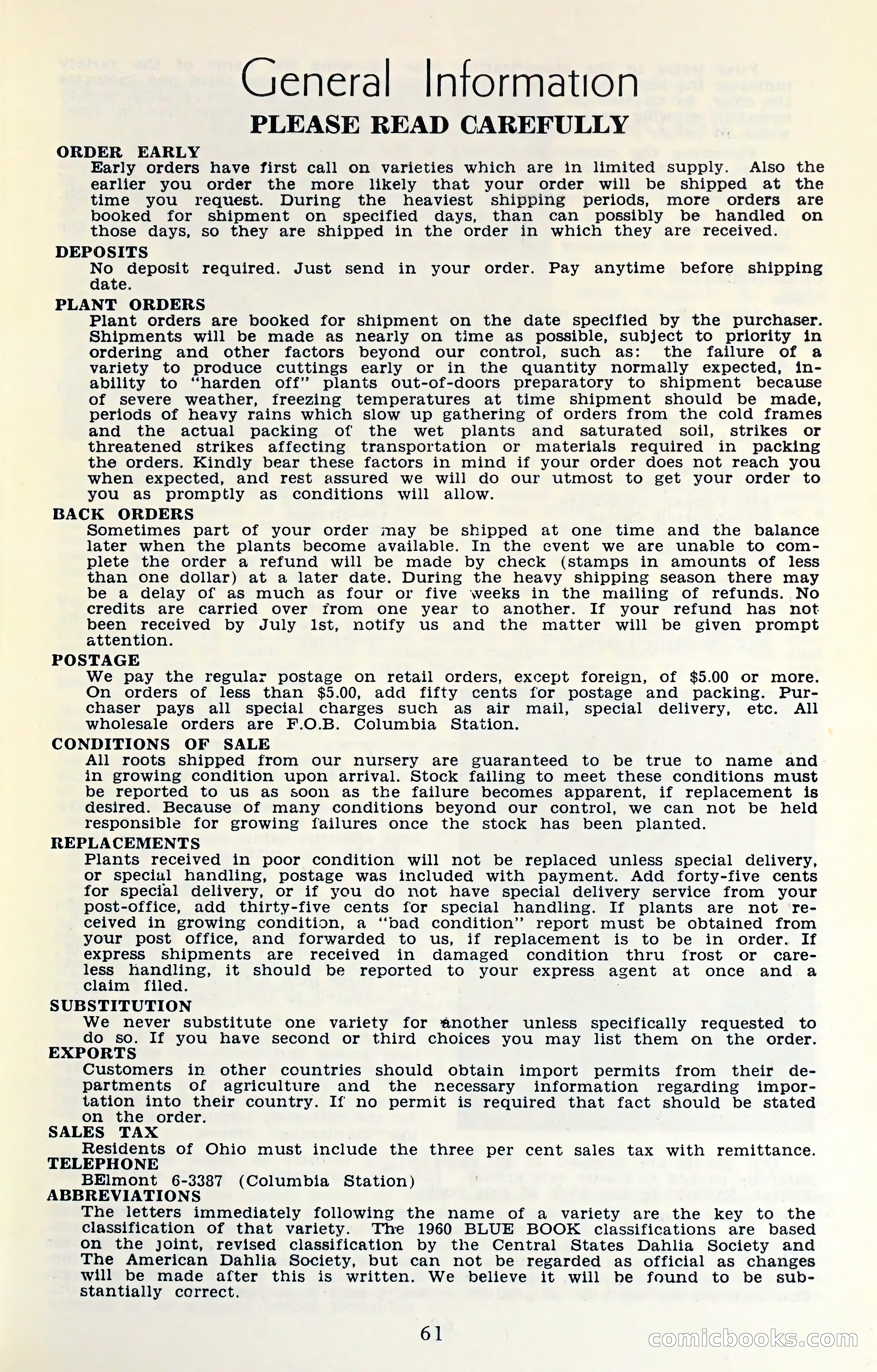 The Dahlia Blue Book for 1961 — page 64 of 71
