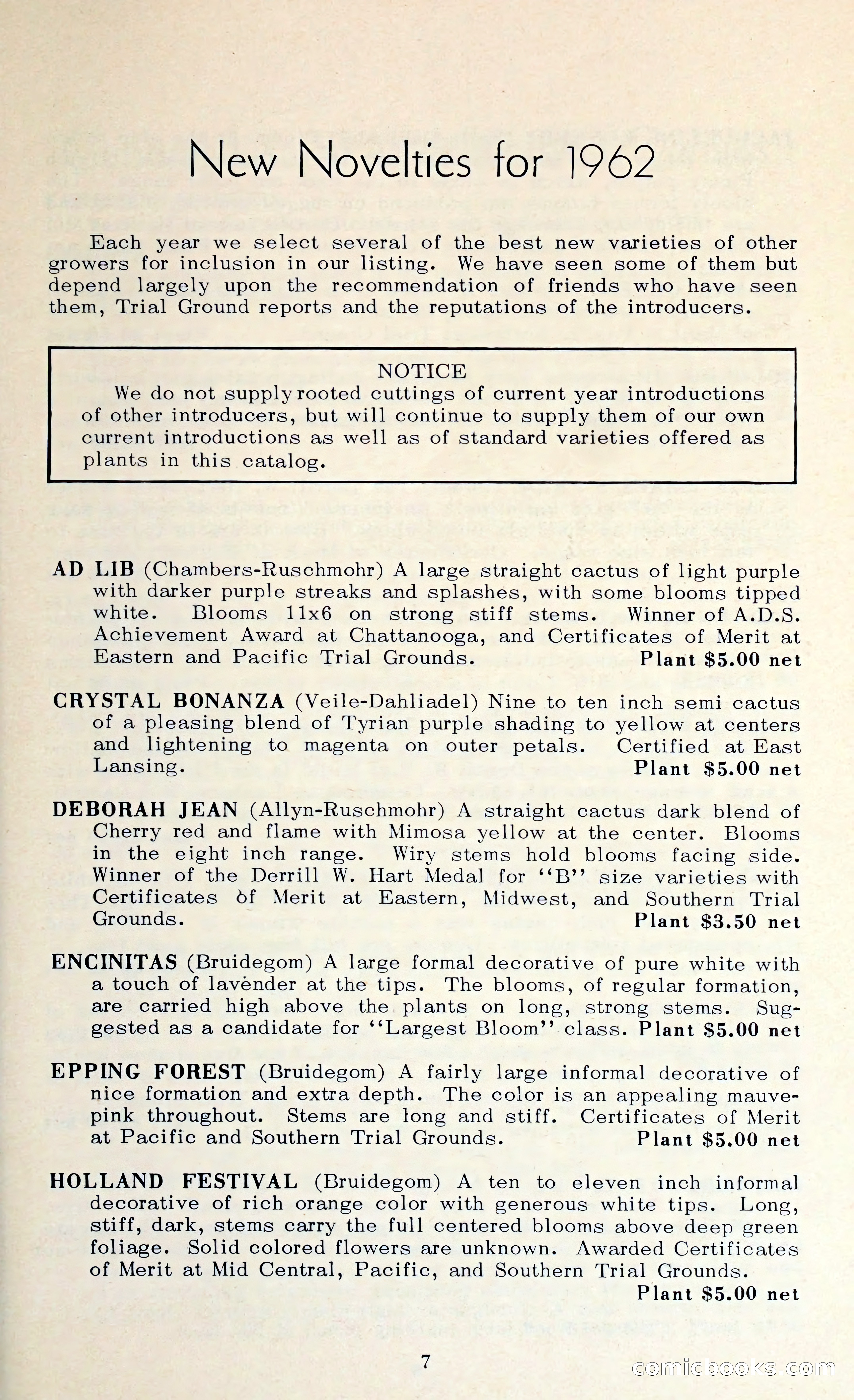 The Dahlia Blue Book for 1962 — page 10 of 71