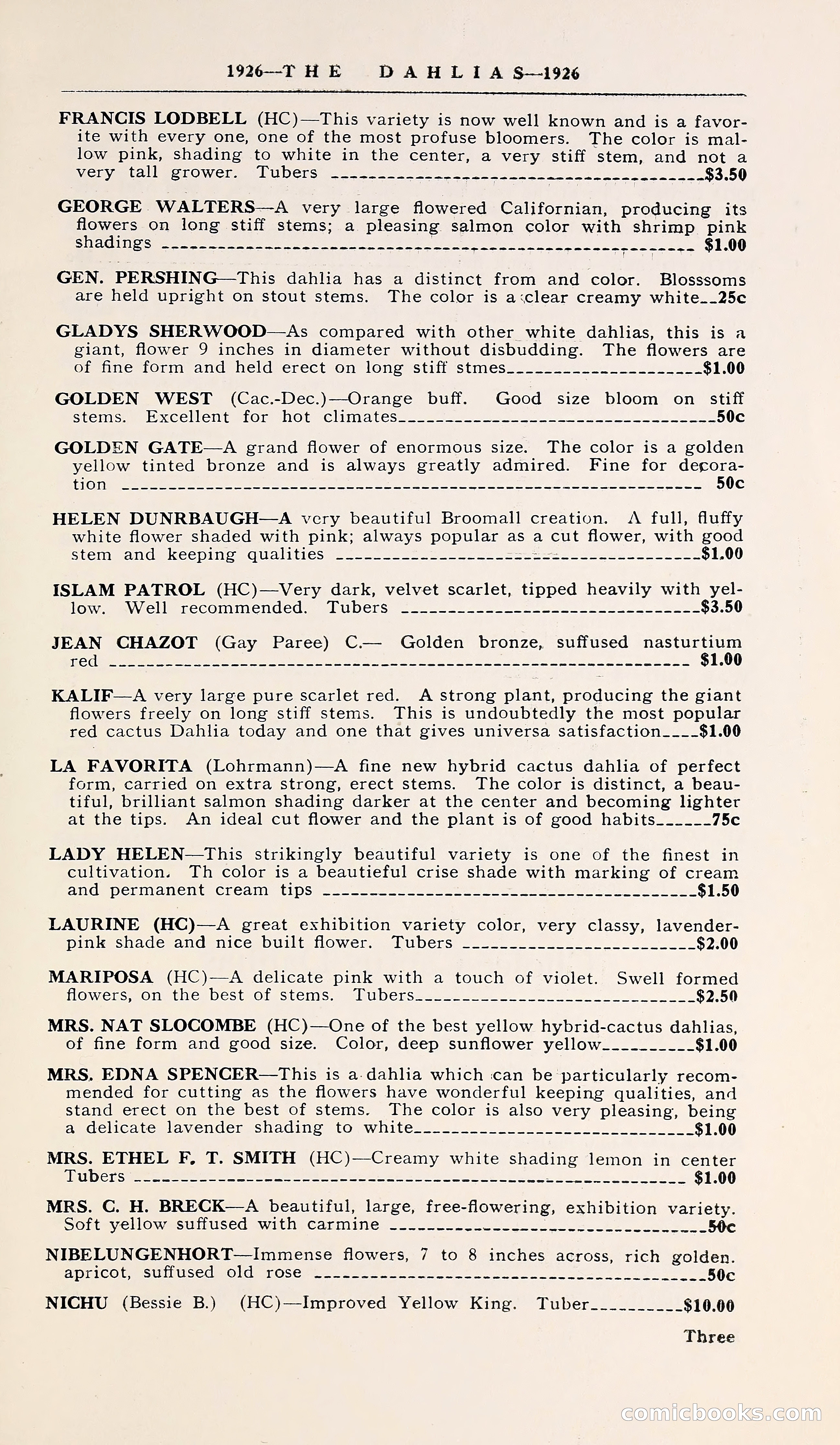 1926 Ohio's Blue Book on Dahlias — page 7 of 28