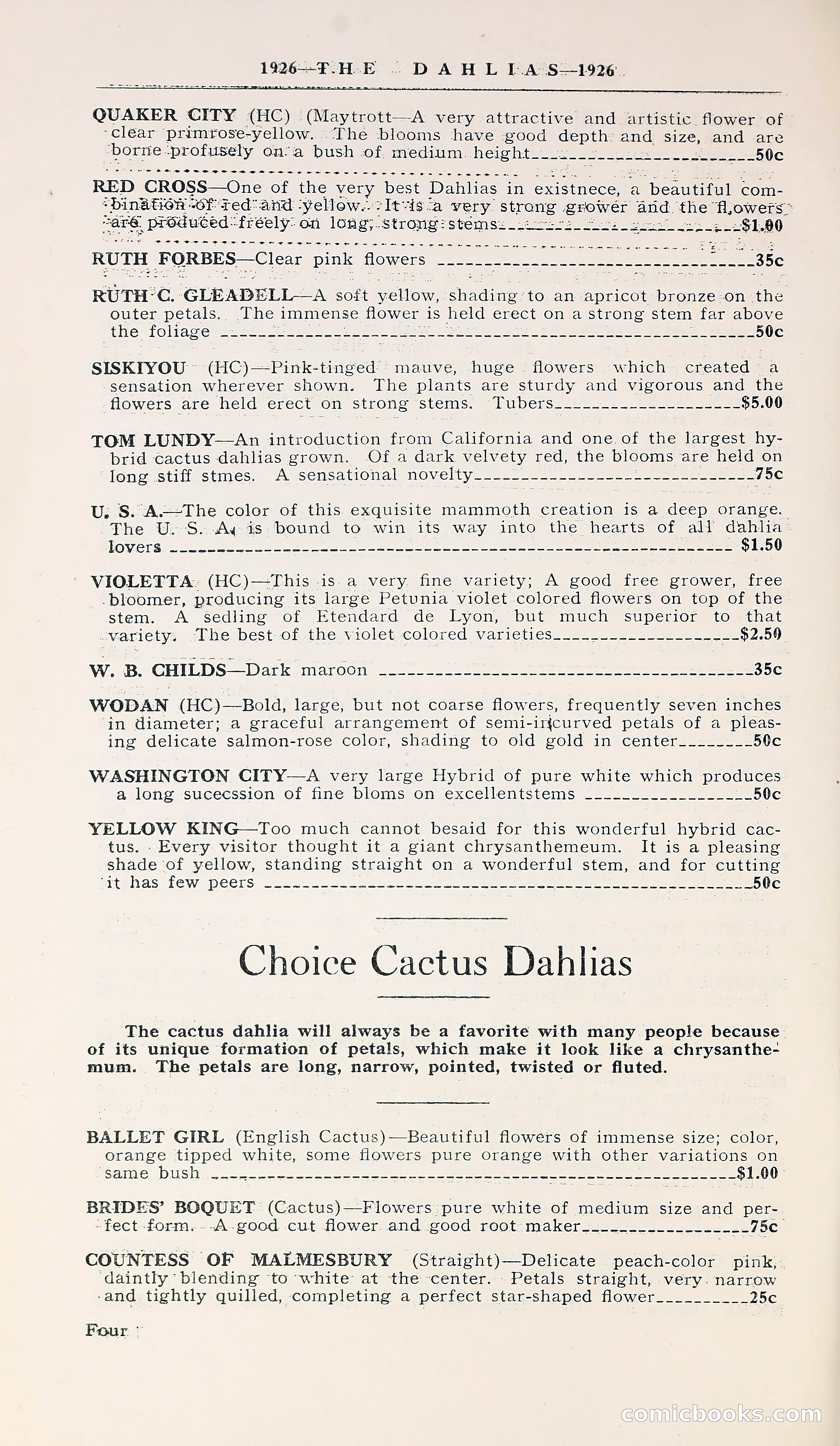 1926 Ohio's Blue Book on Dahlias — page 8 of 28