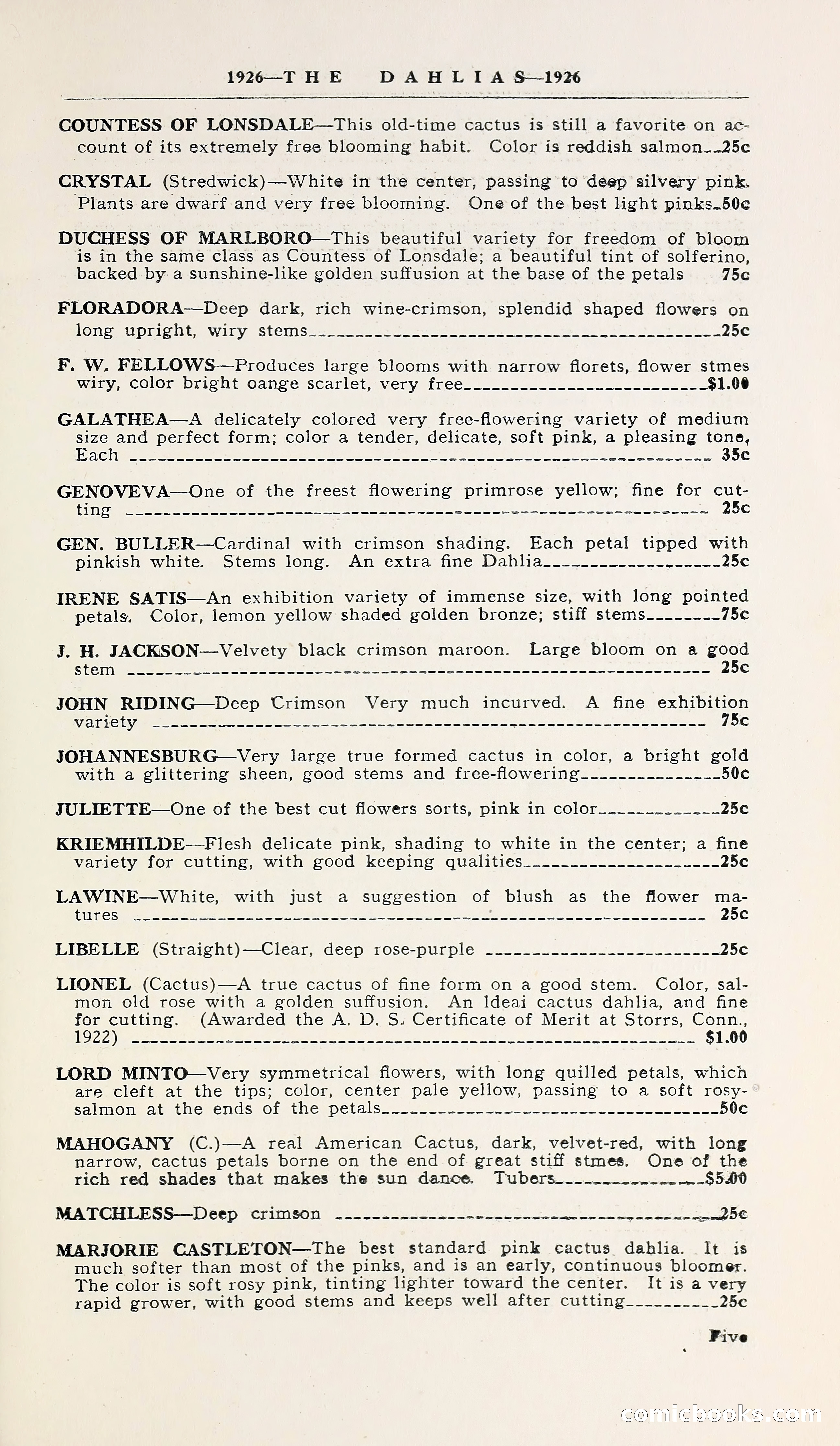 1926 Ohio's Blue Book on Dahlias — page 9 of 28