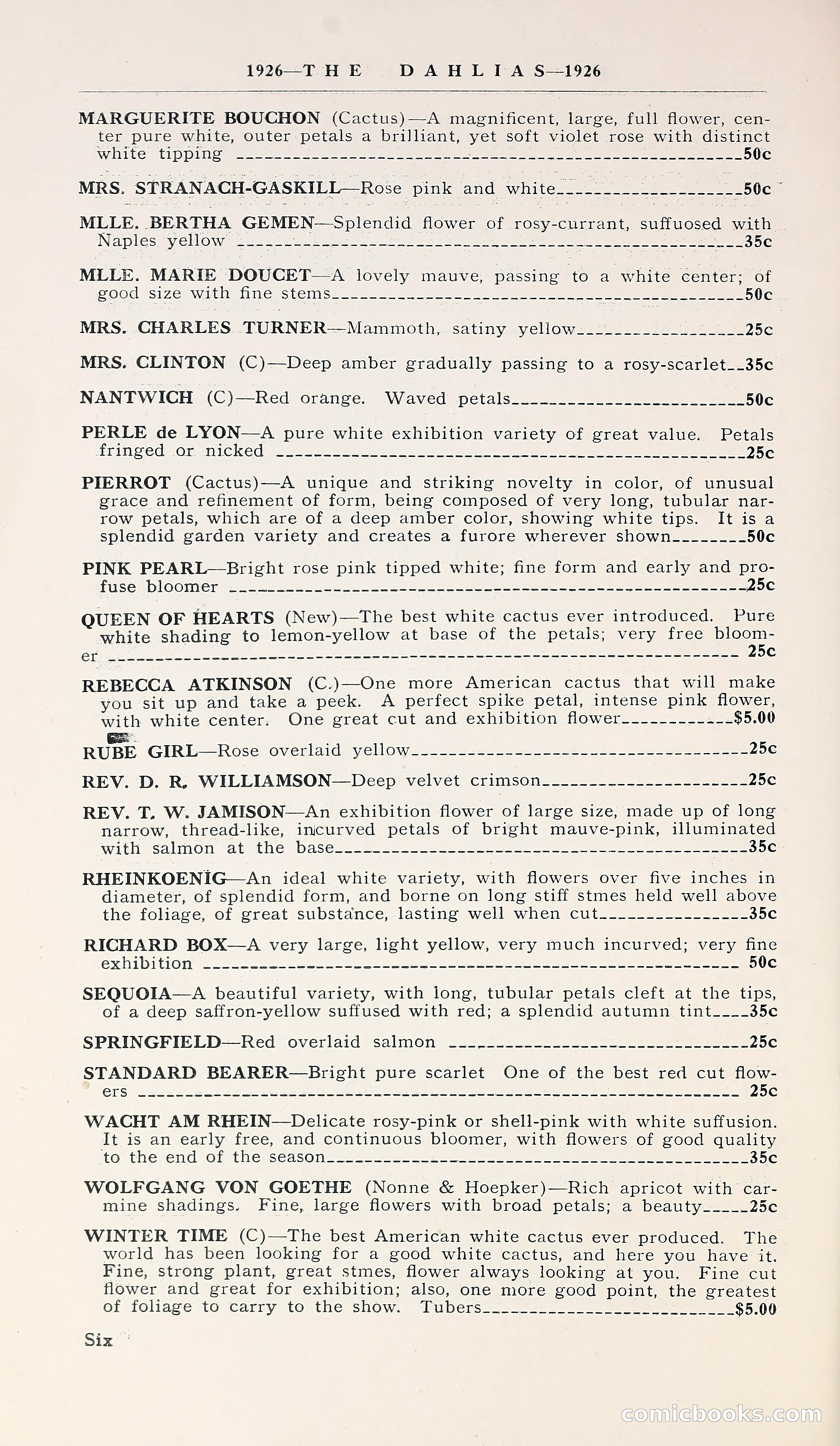 1926 Ohio's Blue Book on Dahlias — page 10 of 28