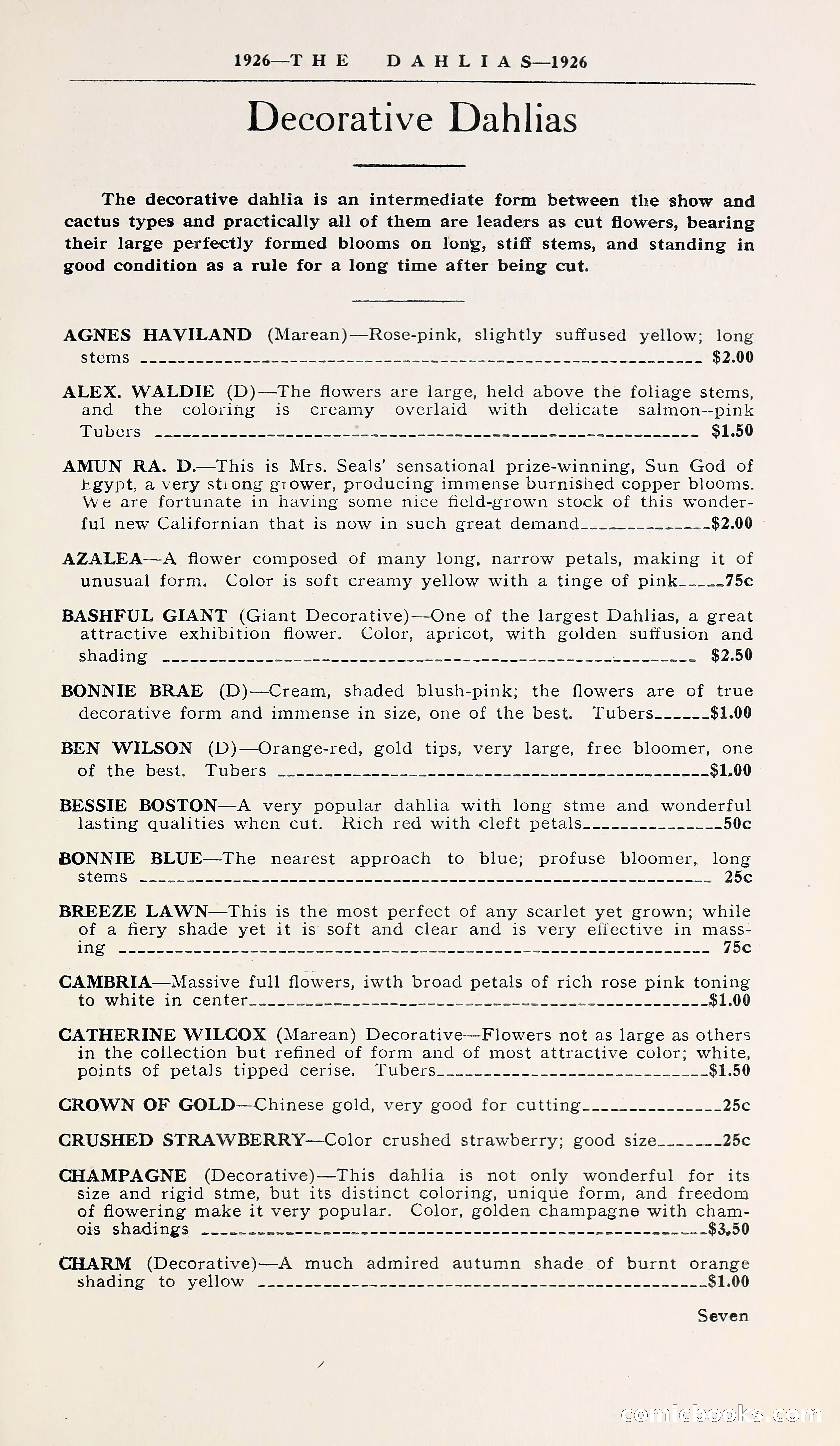 1926 Ohio's Blue Book on Dahlias — page 11 of 28