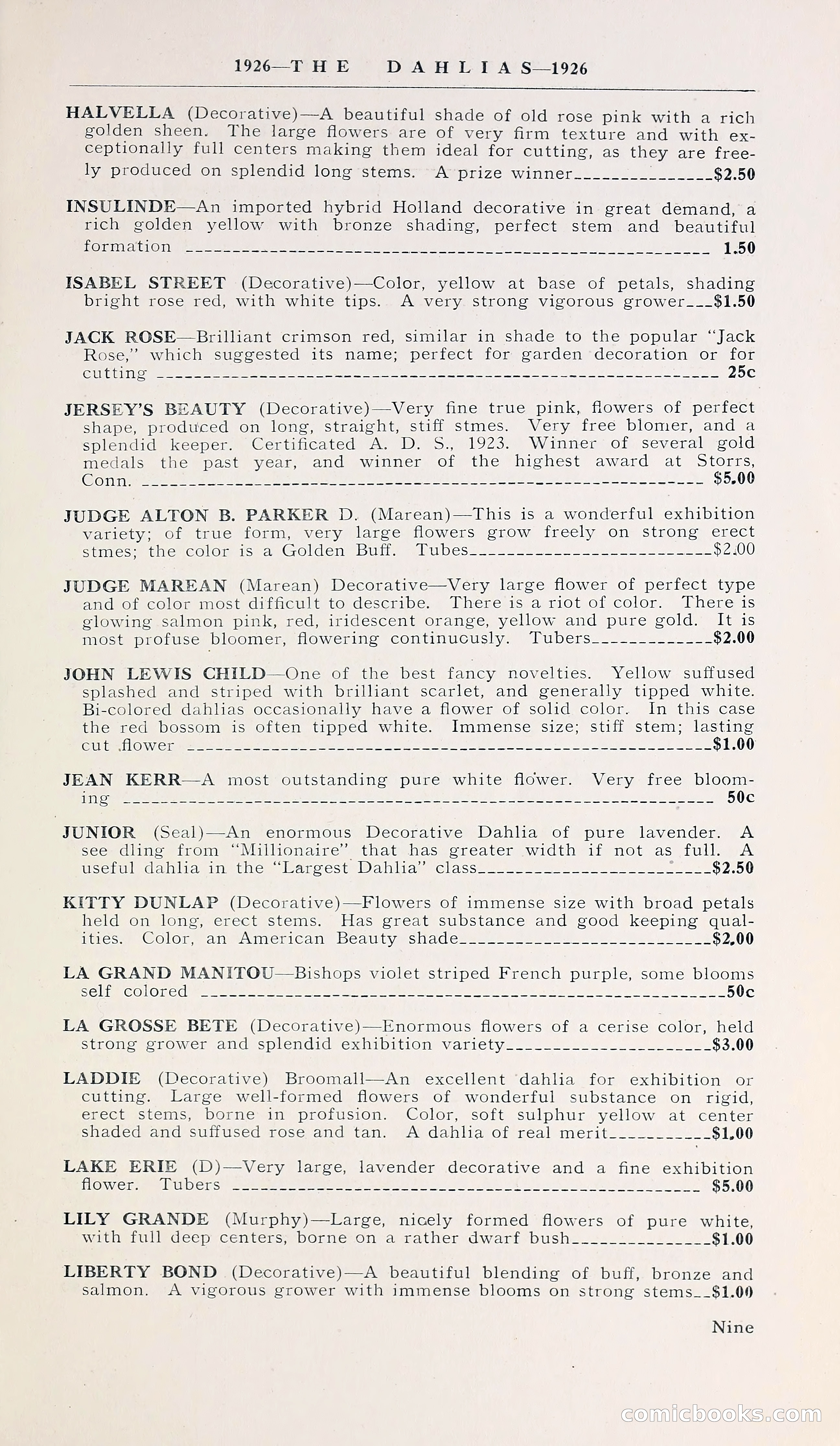 1926 Ohio's Blue Book on Dahlias — page 13 of 28