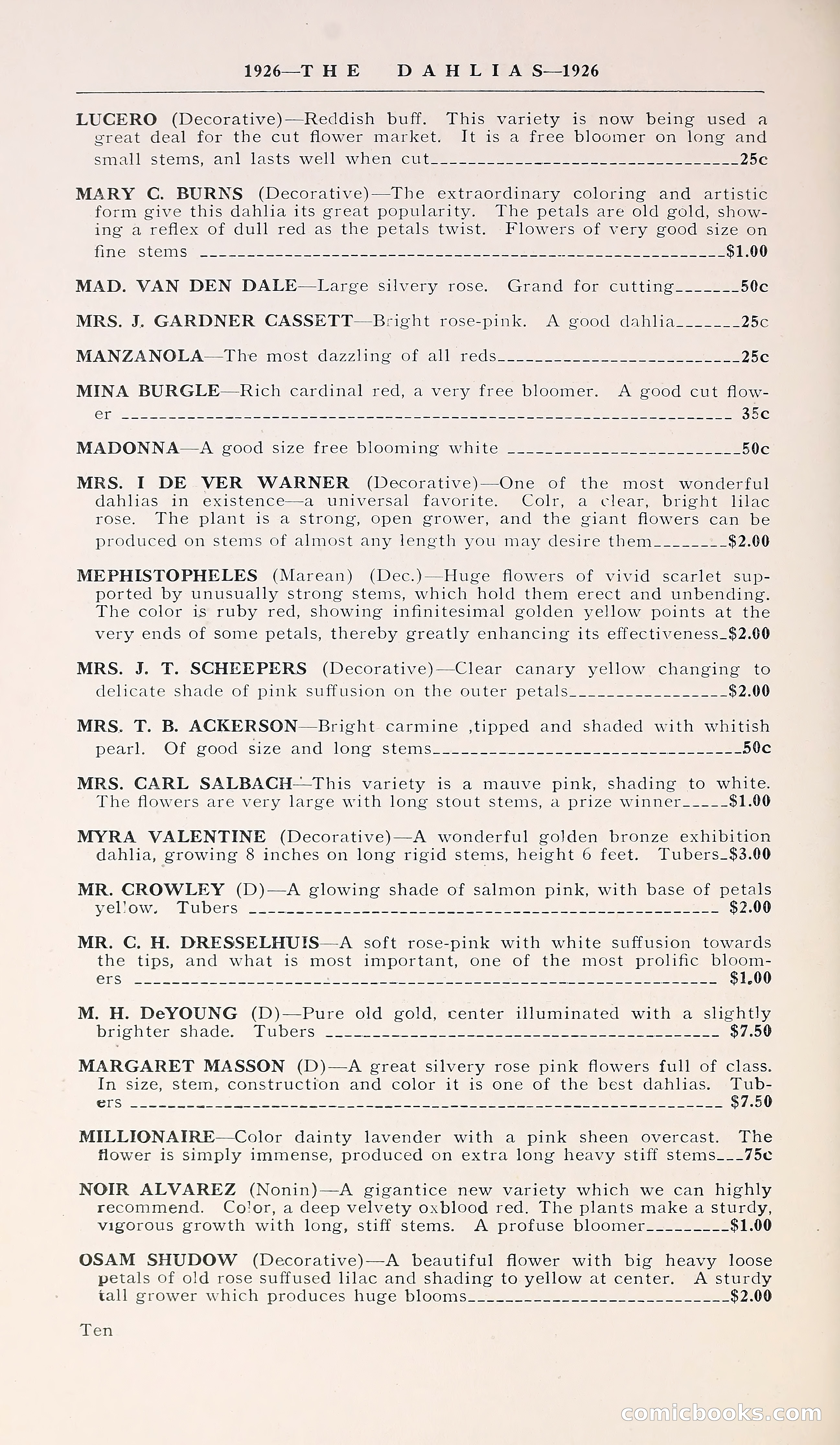 1926 Ohio's Blue Book on Dahlias — page 14 of 28