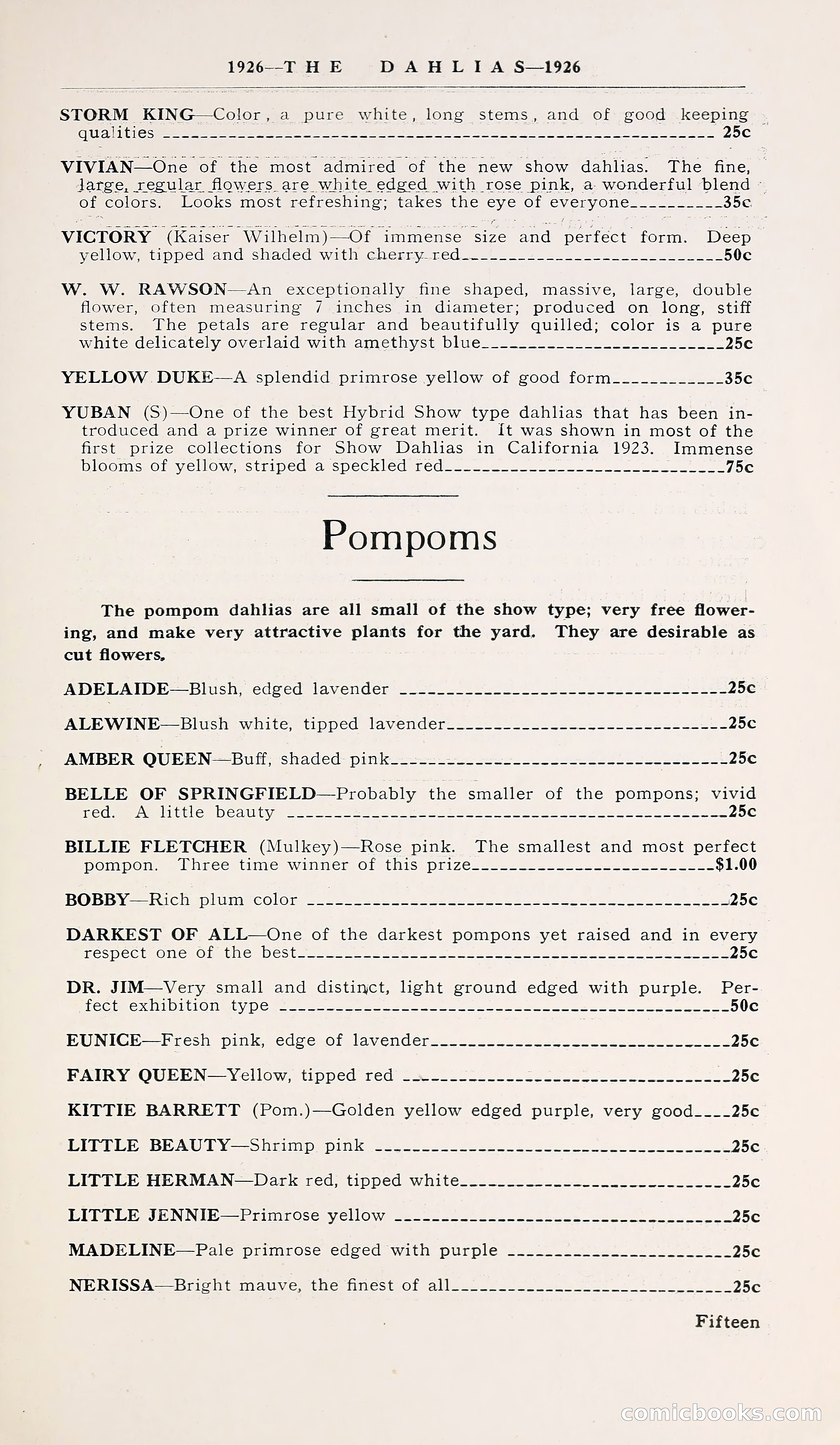 1926 Ohio's Blue Book on Dahlias — page 19 of 28